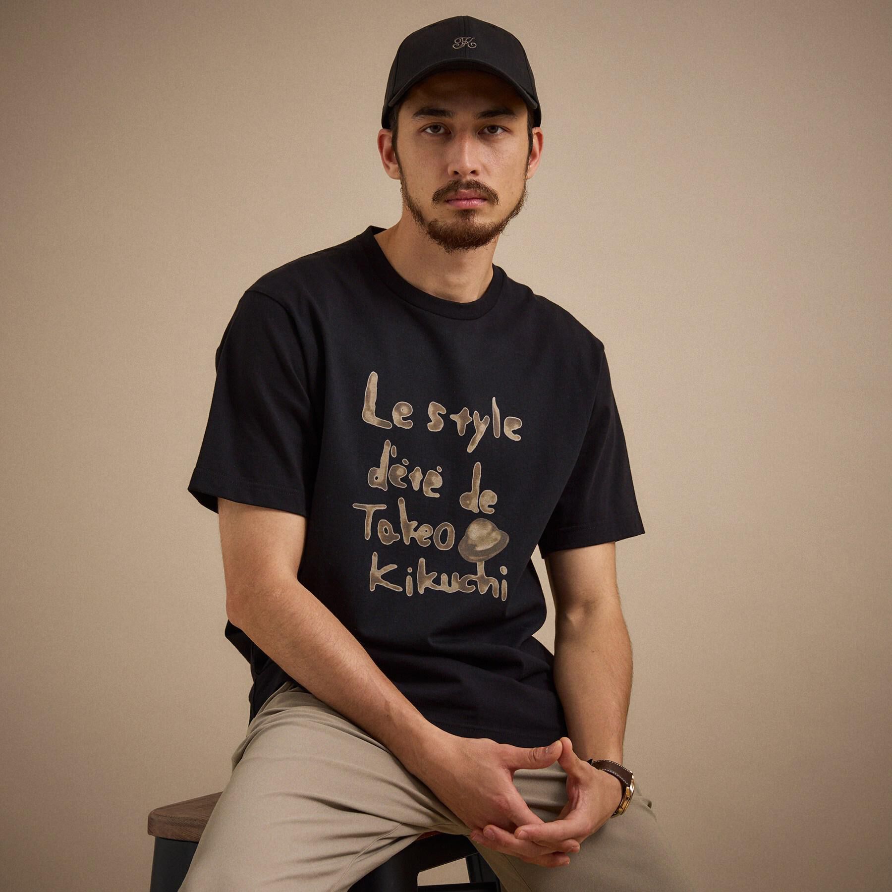 TAKEO KIKUCHI「水彩ペイント アートロゴTシャツ」|Tシャツ・カットソー|ブラック(019)