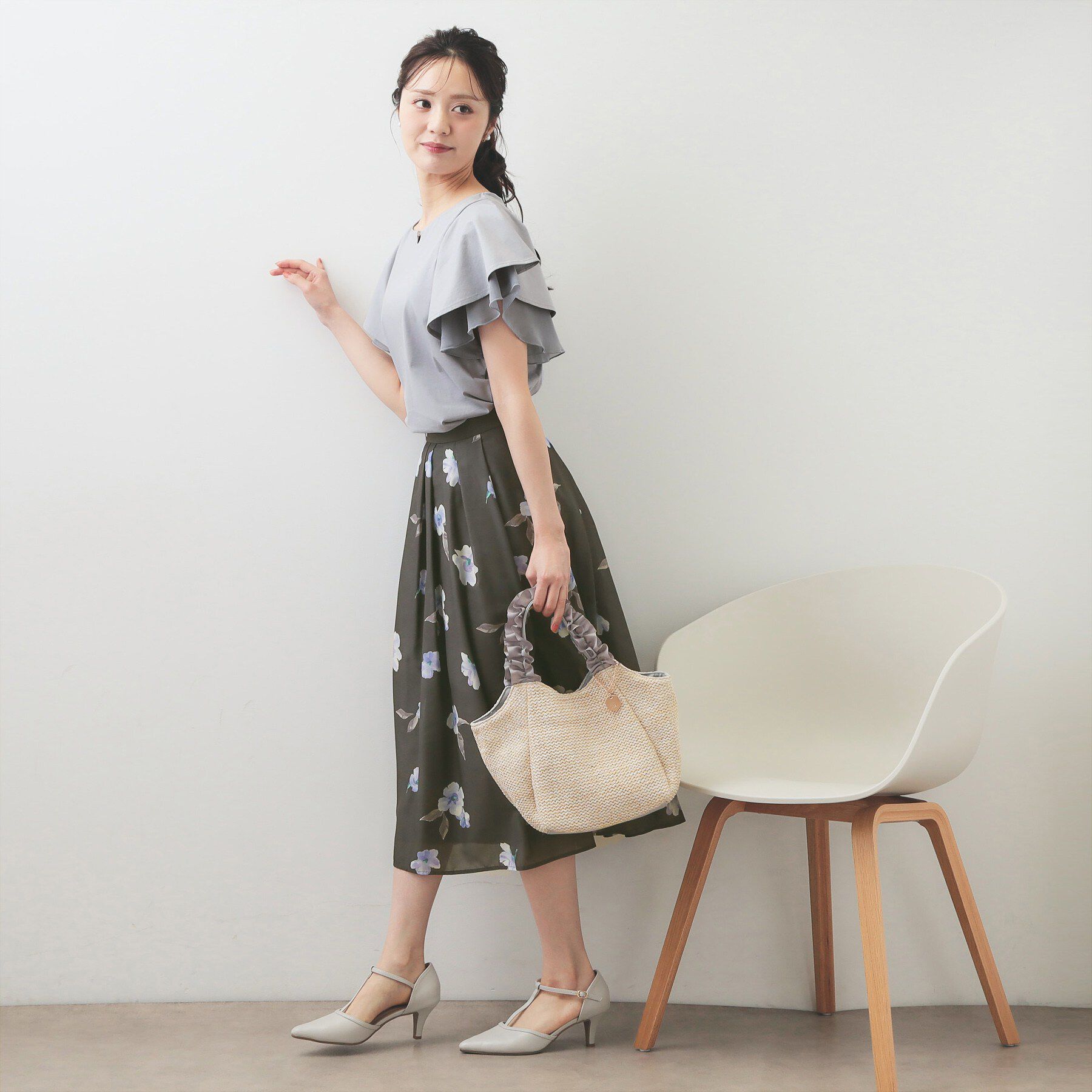 index「【接触冷感／UVケア】シフォンフリルドッキングトップス《洗濯機OK》」|Tシャツ・カットソー|