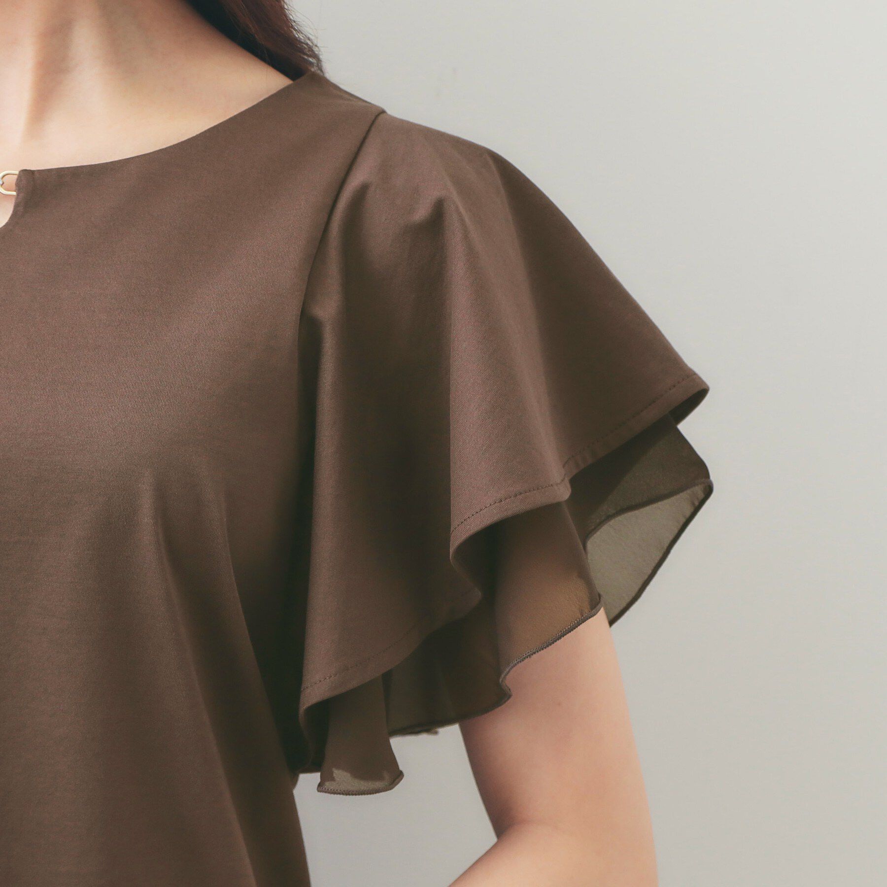 index「【接触冷感／UVケア】シフォンフリルドッキングトップス《洗濯機OK》」|Tシャツ・カットソー|