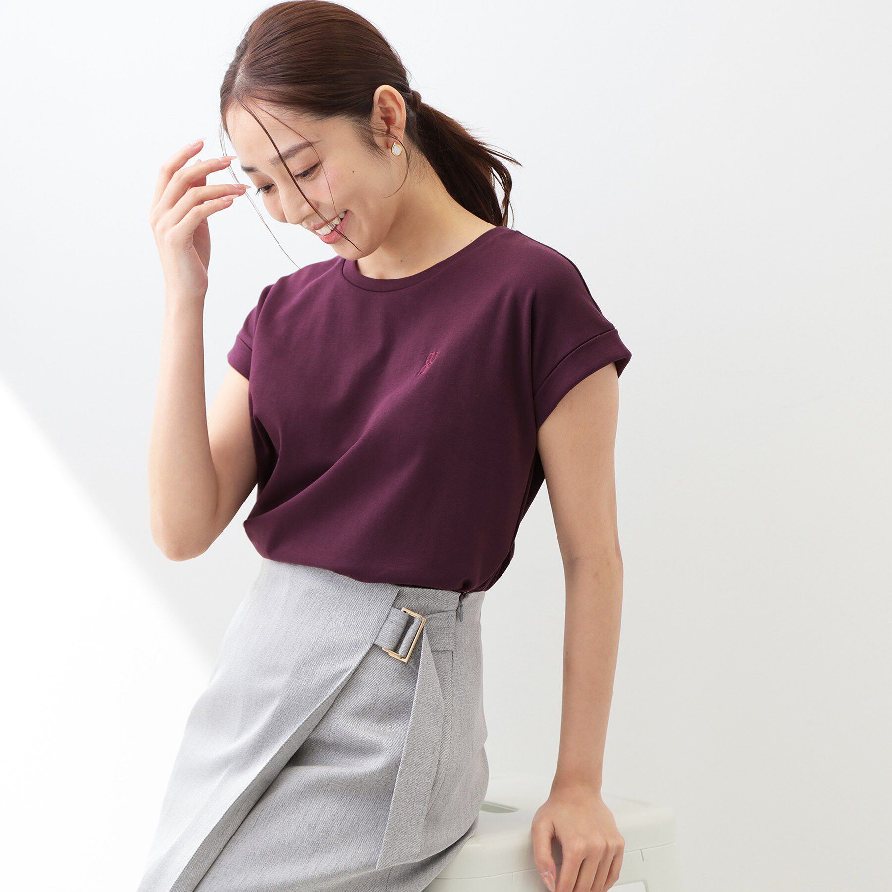 index「【接触冷感／UV】ワンポイント刺繍Tシャツ《7col／XS~3L／洗濯機OK》」|Tシャツ・カットソー|