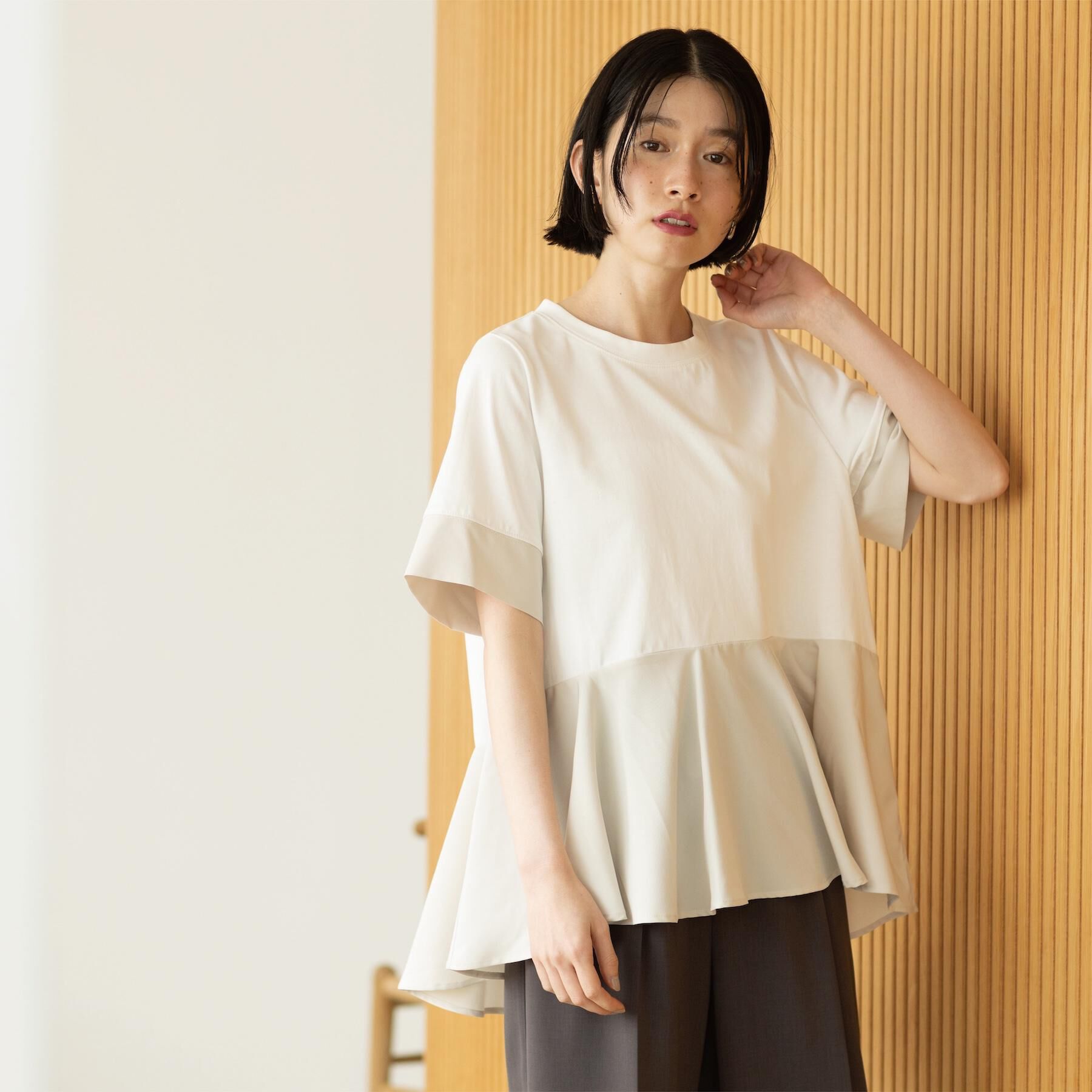 OPAQUE.CLIP「ペプラム切替ドッキングトップス」|Tシャツ・カットソー|
