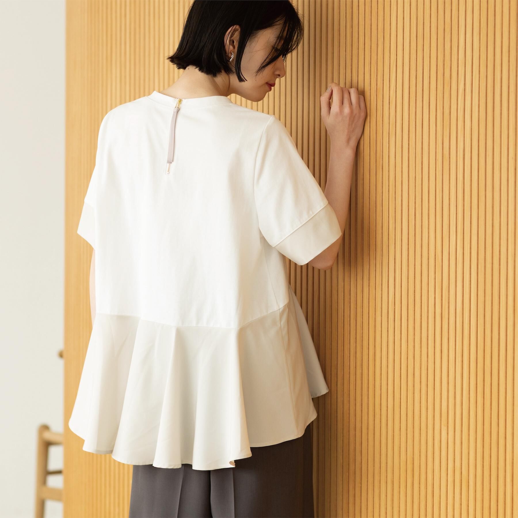 OPAQUE.CLIP「ペプラム切替ドッキングトップス」|Tシャツ・カットソー|