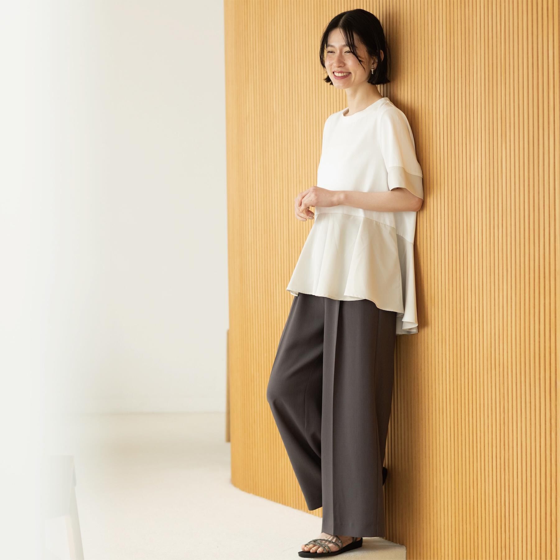 OPAQUE.CLIP「ペプラム切替ドッキングトップス」|Tシャツ・カットソー|
