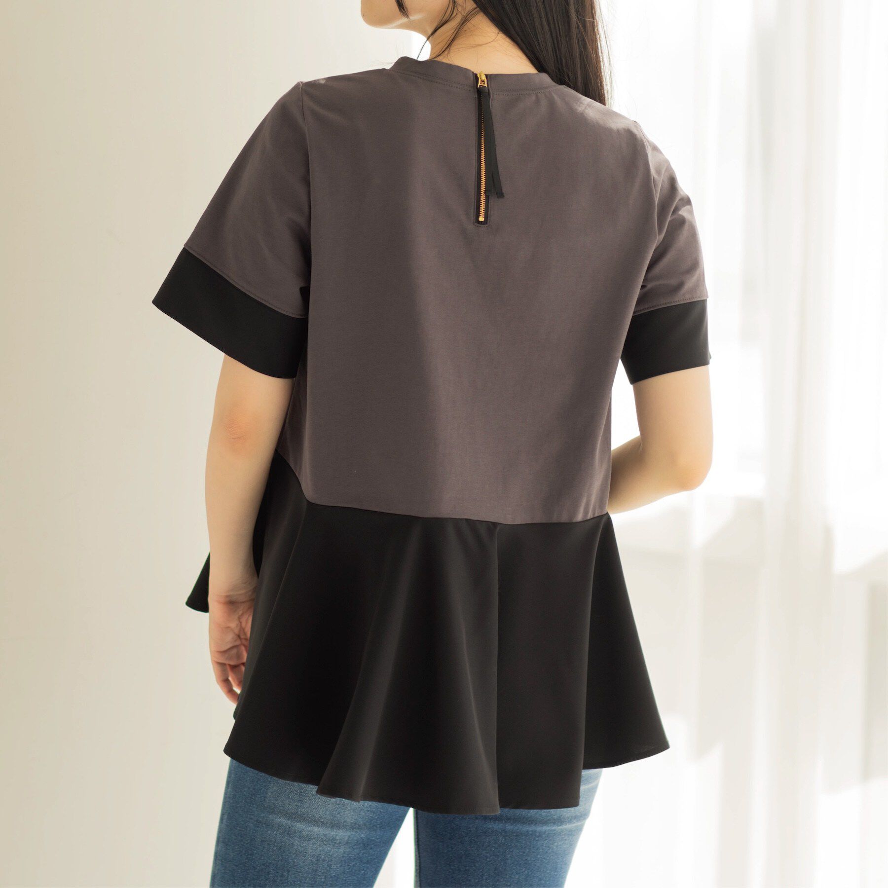 OPAQUE.CLIP「ペプラム切替ドッキングトップス」|Tシャツ・カットソー|