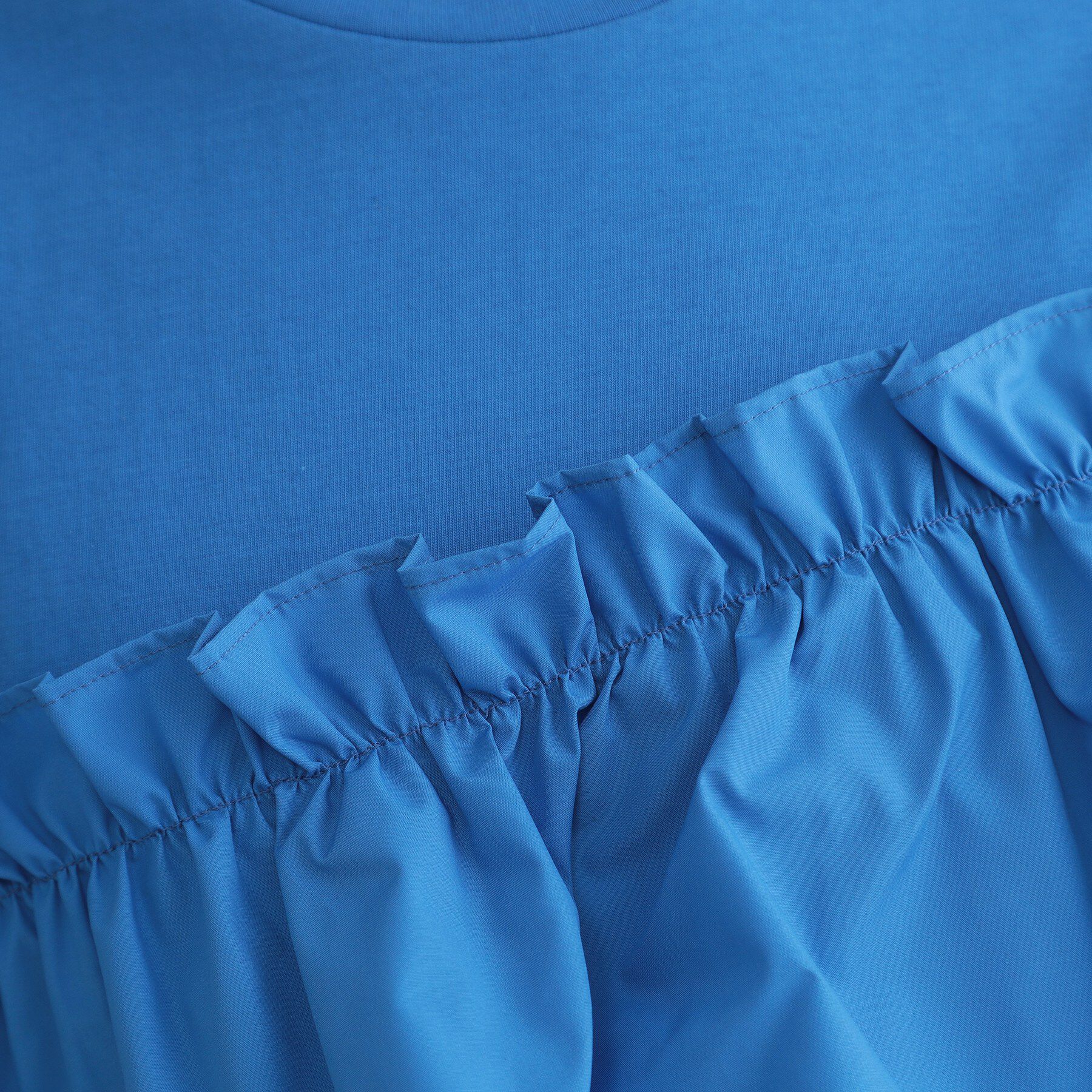 OPAQUE.CLIP「【接触冷感】アシメフリルドッキングカットソー《洗濯機OK》」|Tシャツ・カットソー|