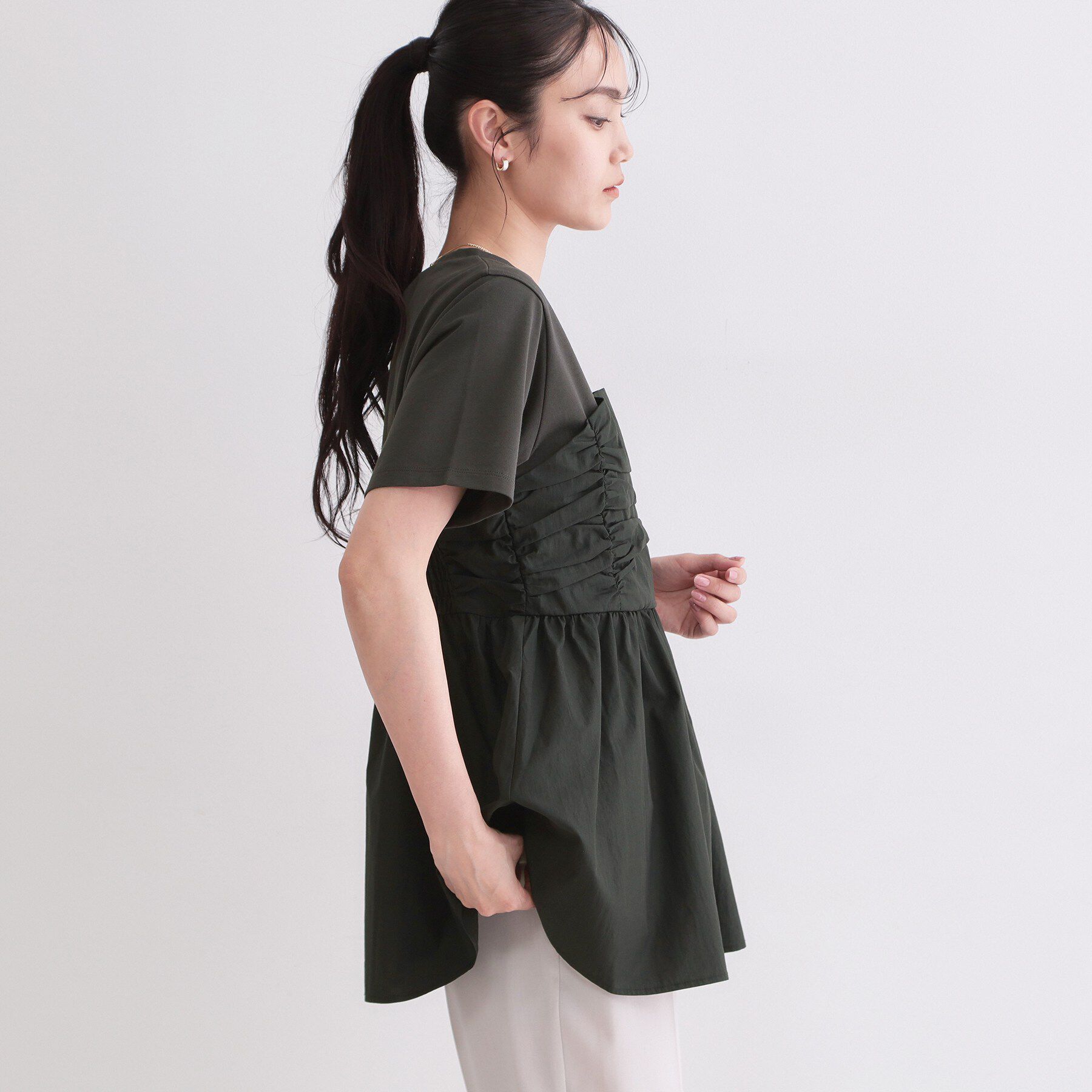 OPAQUE.CLIP「ビスチェドッキングカットソー【洗濯機OK】」|Tシャツ・カットソー|