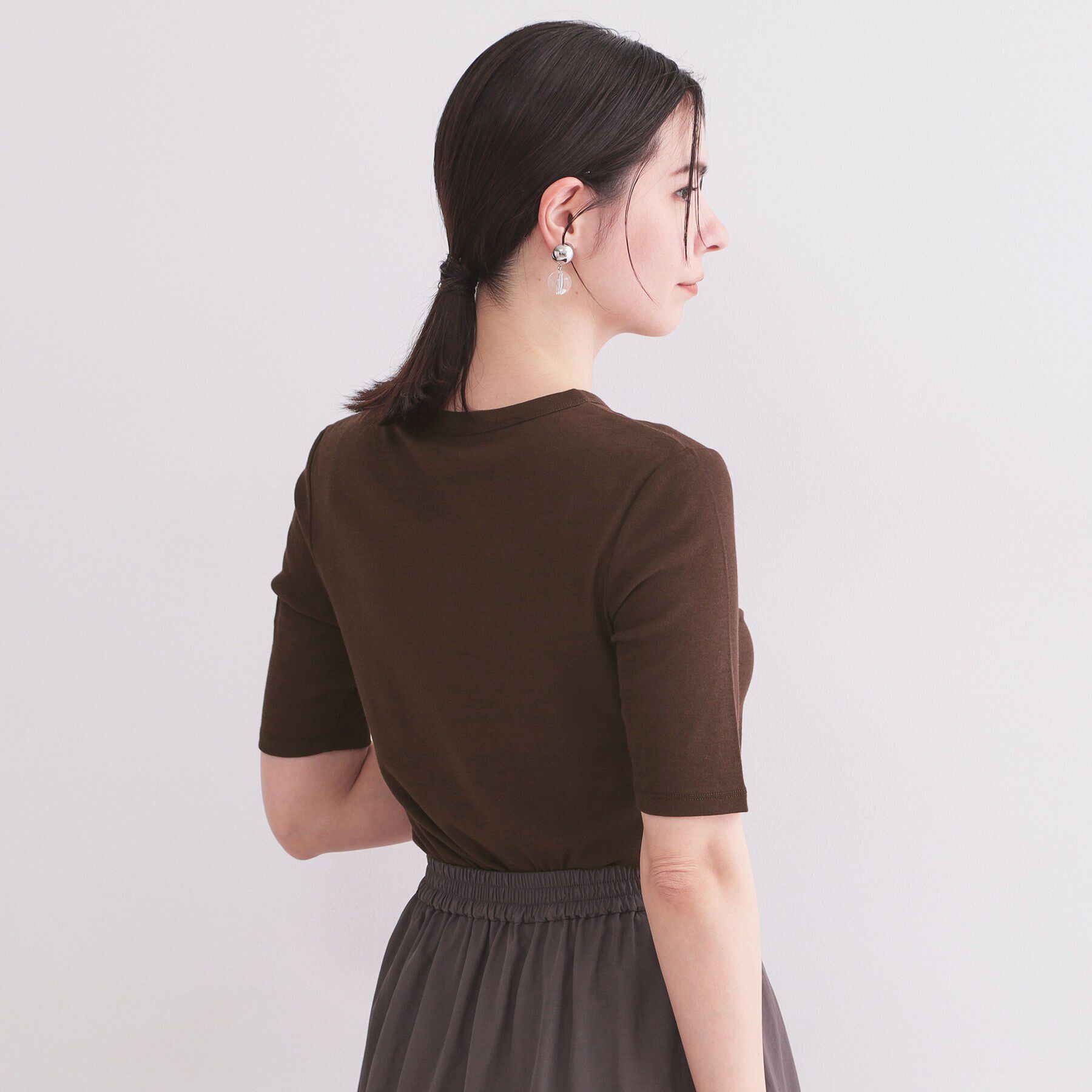 OPAQUE.CLIP「シアーコットンヘンリーネックカットソー【洗濯機OK】」|Tシャツ・カットソー|