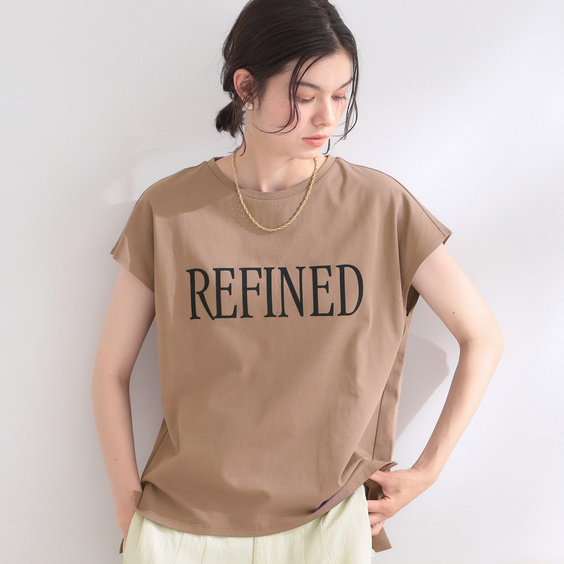 OPAQUE.CLIP「ロゴフレンチスリーブカットソー【洗濯機OK】」|Tシャツ・カットソー|