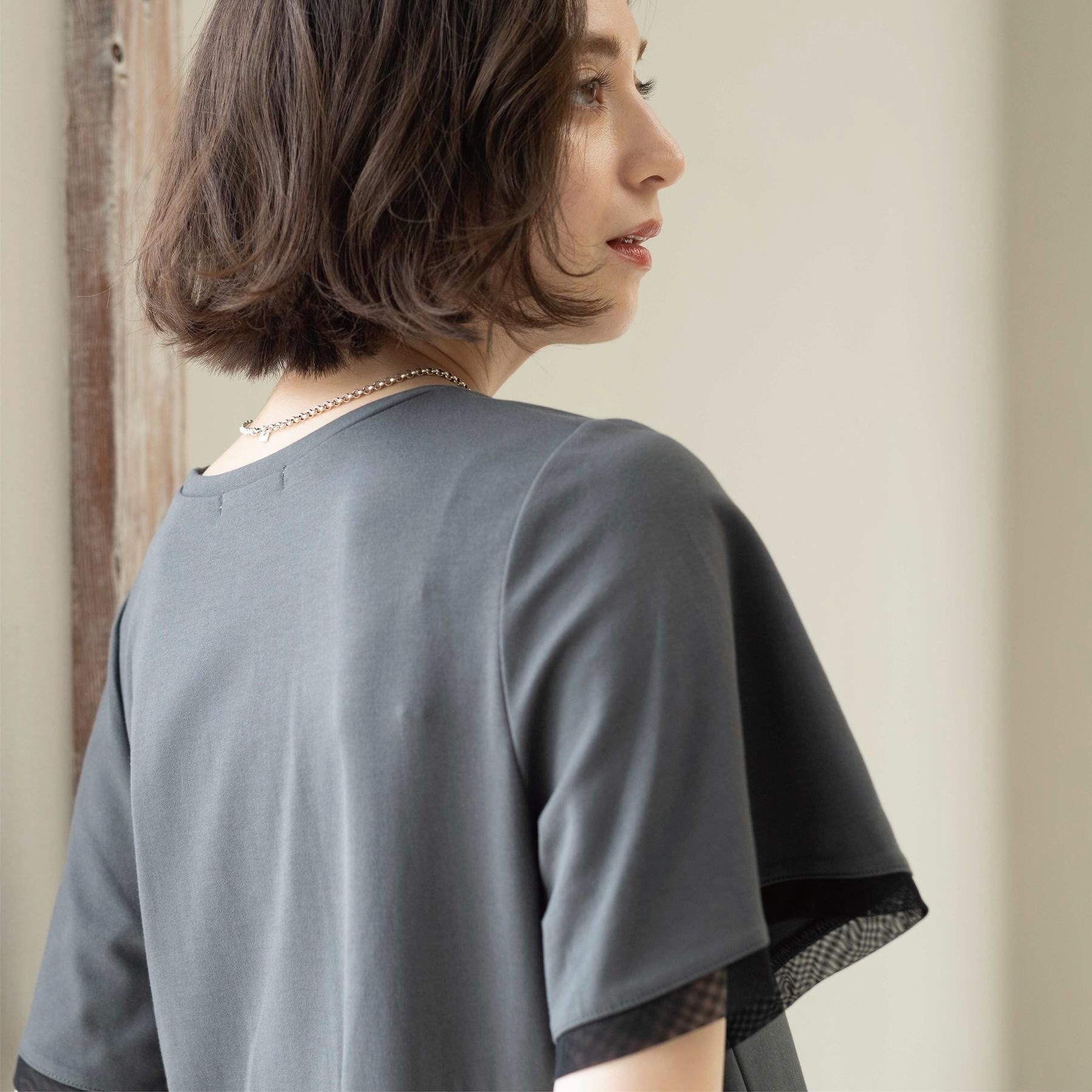 OPAQUE.CLIP「【接触冷感／UV】着る冷感スーパーアイス ペプラムカットソー《洗濯機OK》」|Tシャツ・カットソー|
