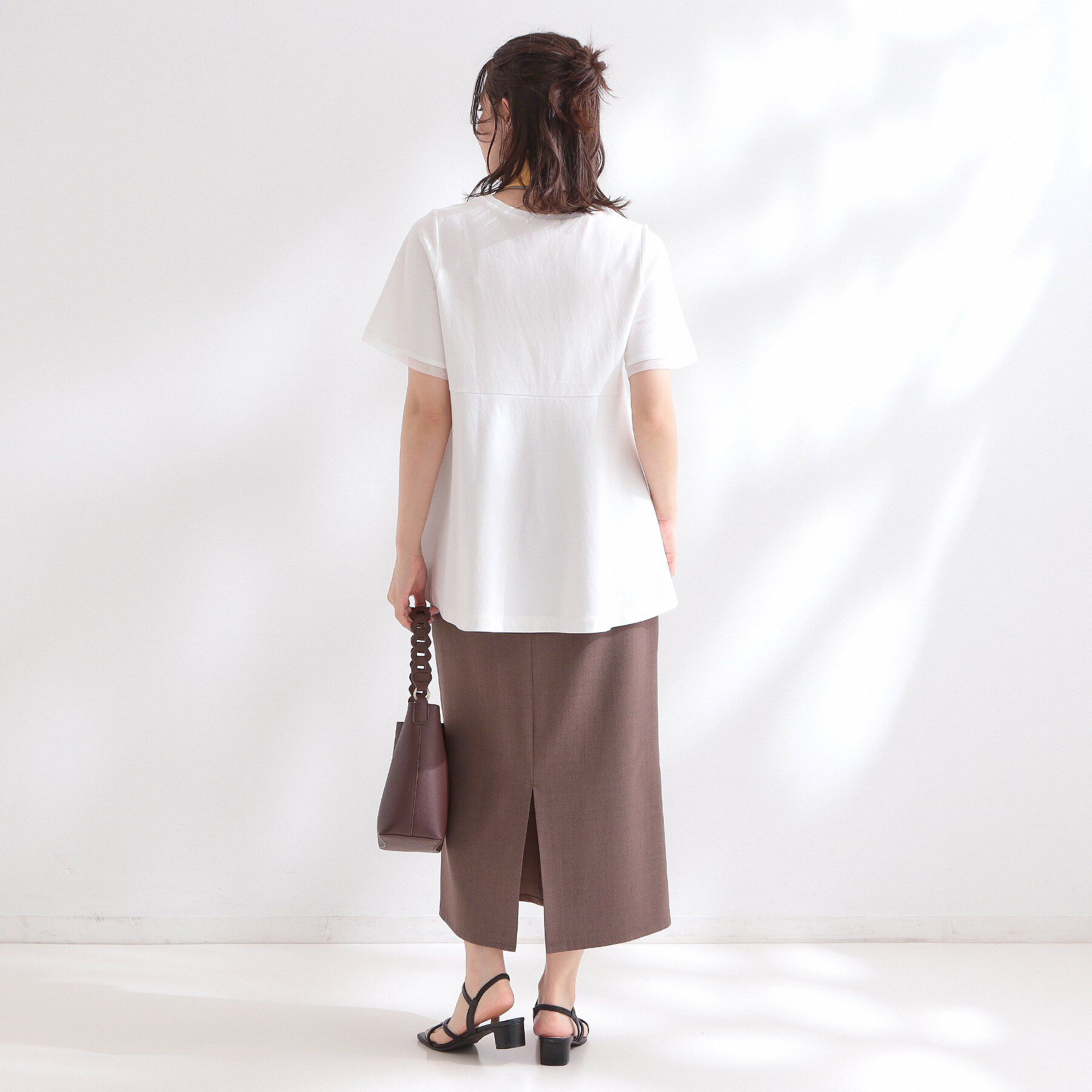 OPAQUE.CLIP「【接触冷感／UV】着る冷感スーパーアイス ペプラムカットソー《洗濯機OK》」|Tシャツ・カットソー|