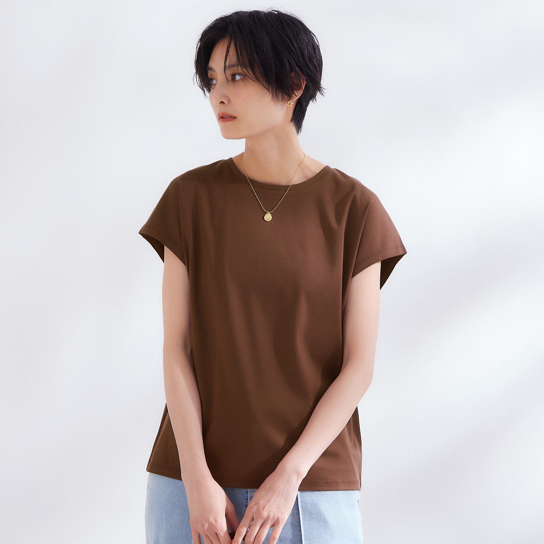 OPAQUE.CLIP「フレンチスリーブカットソー【洗濯機OK】」|Tシャツ・カットソー|
