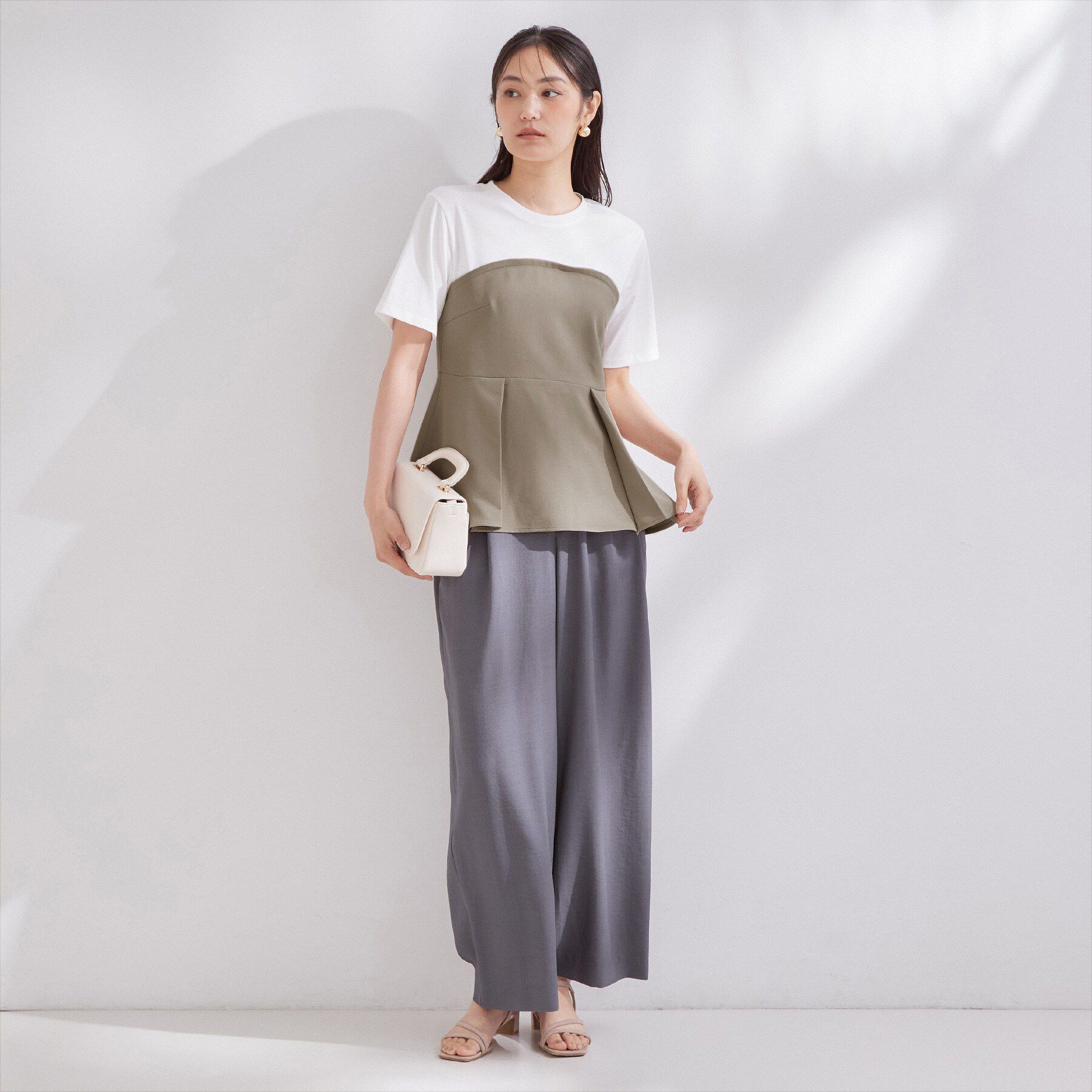 OPAQUE.CLIP「ビスチェドッキングカットソー【洗濯機OK】」|Tシャツ・カットソー|