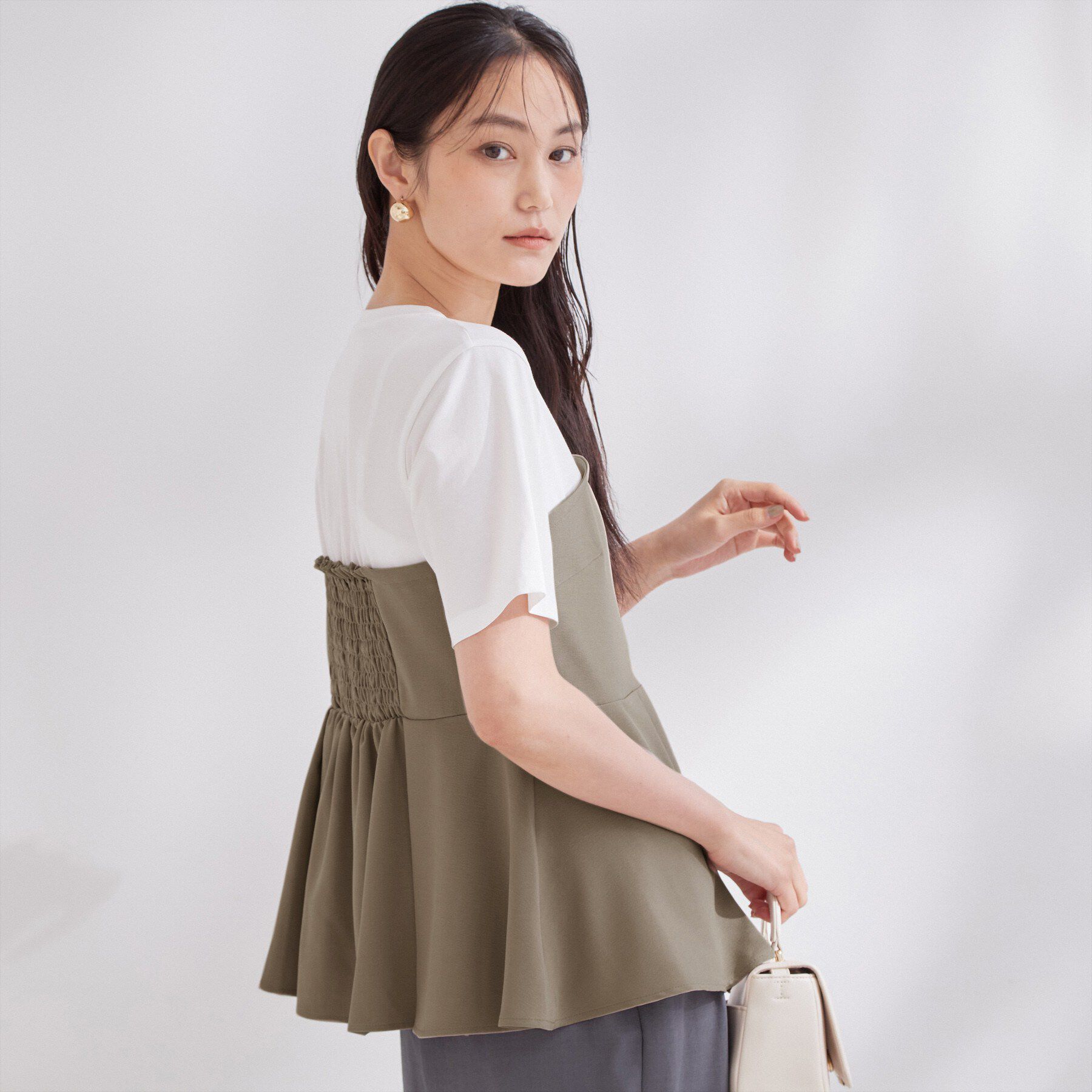 OPAQUE.CLIP「ビスチェドッキングカットソー【洗濯機OK】」|Tシャツ・カットソー|