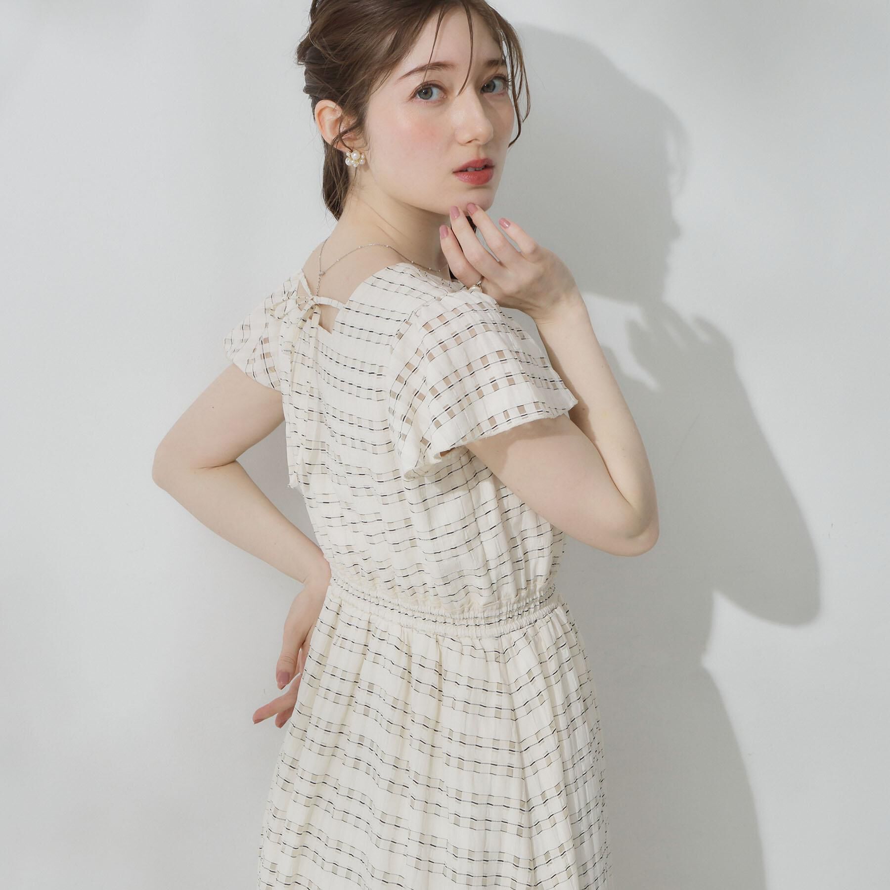 Couture broach「【洗える】シアーチェック ワンピース」|ワンピース|