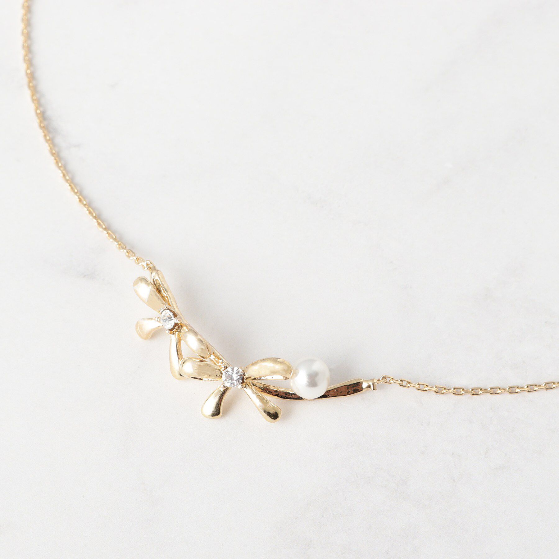 Couture broach「レディリボンパール調ネックレス」|ネックレス|