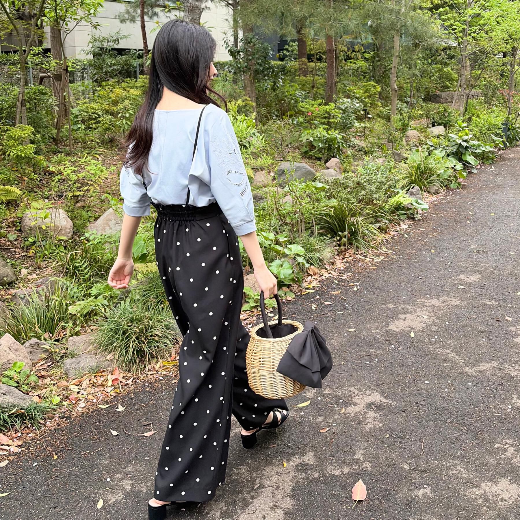 Couture broach「【2WAY・洗える】サスペンダー付き ハイウエストパンツ」|その他|