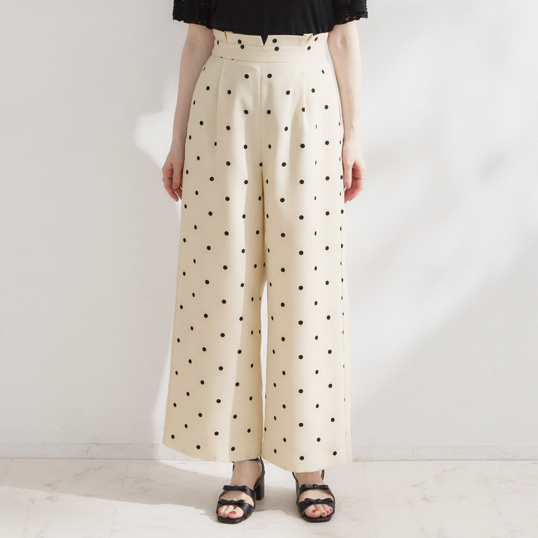Couture broach「【2WAY・洗える】サスペンダー付き ハイウエストパンツ」|その他|