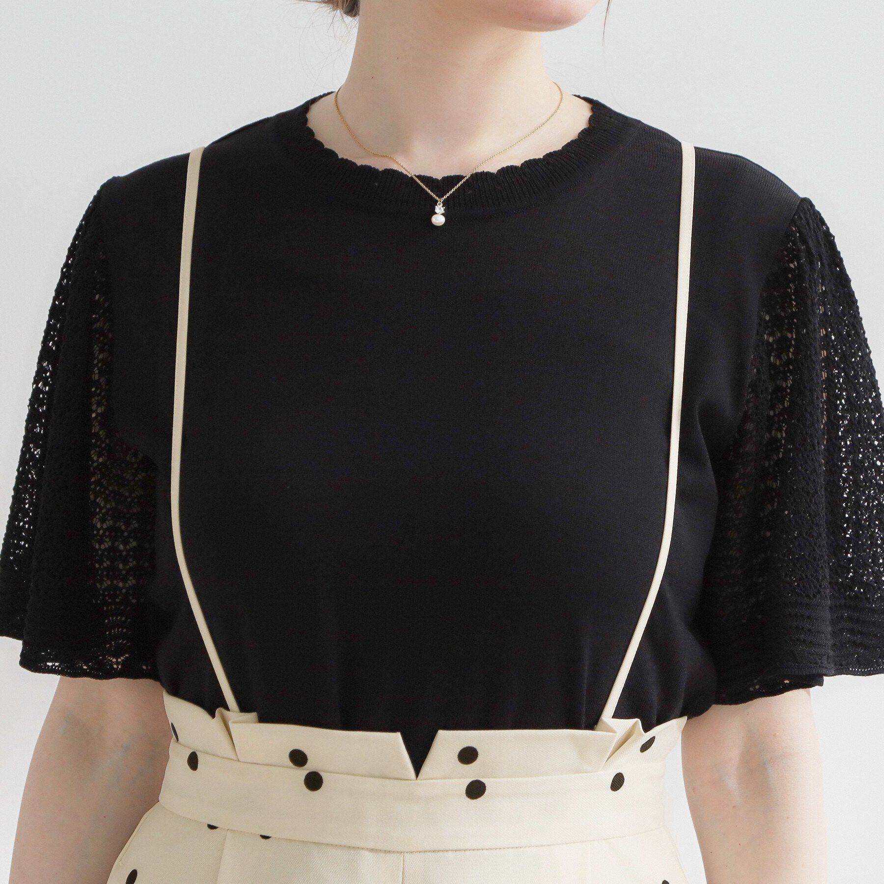 Couture broach「【2WAY・洗える】サスペンダー付き ハイウエストパンツ」|その他|