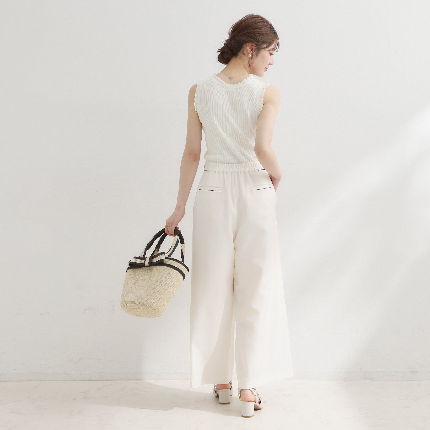 Couture broach「【洗える】フリル ニットタンクトップ」|キャミソール|