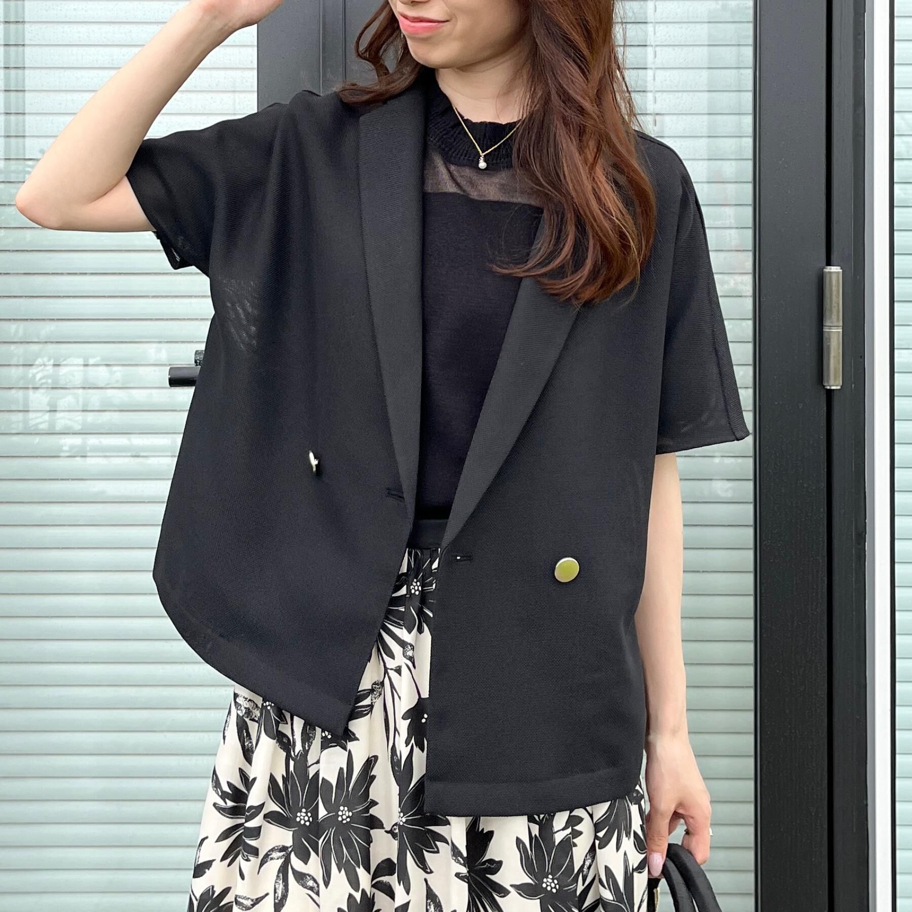 Couture broach「【洗える】メッシュ調 半袖ジャケット」|テーラードジャケット|