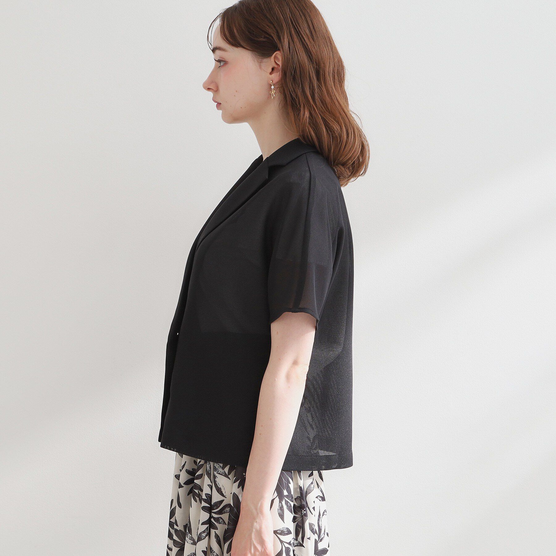 Couture broach「【洗える】メッシュ調 半袖ジャケット」|テーラードジャケット|