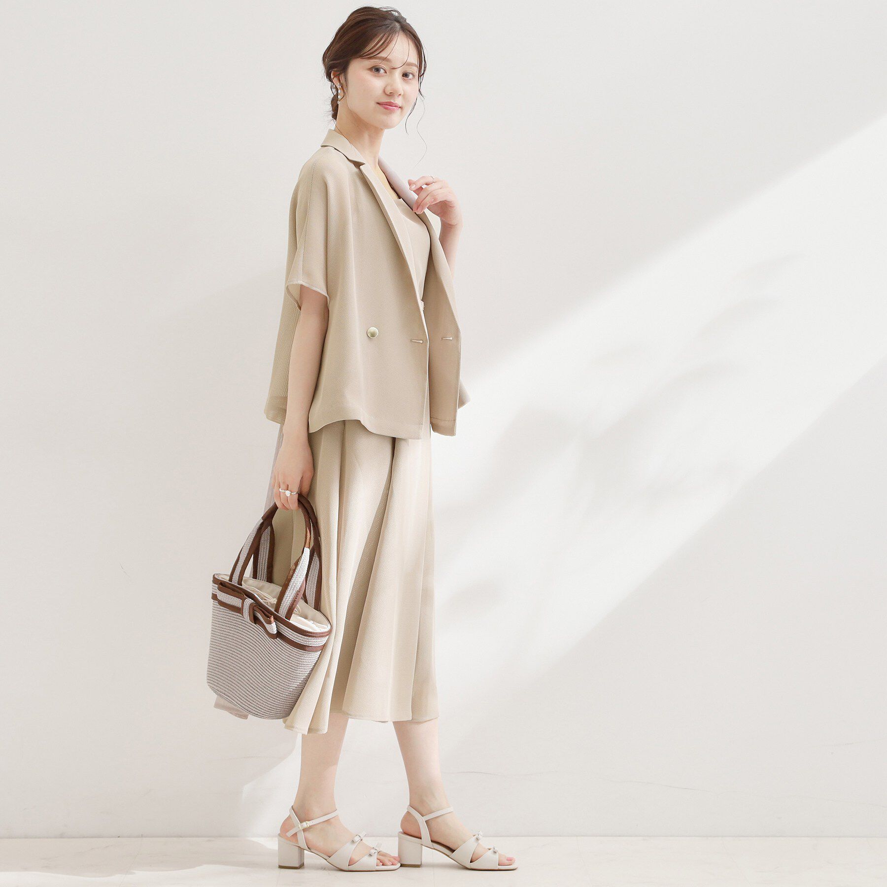 Couture broach「【洗える】メッシュ調 半袖ジャケット」|テーラードジャケット|