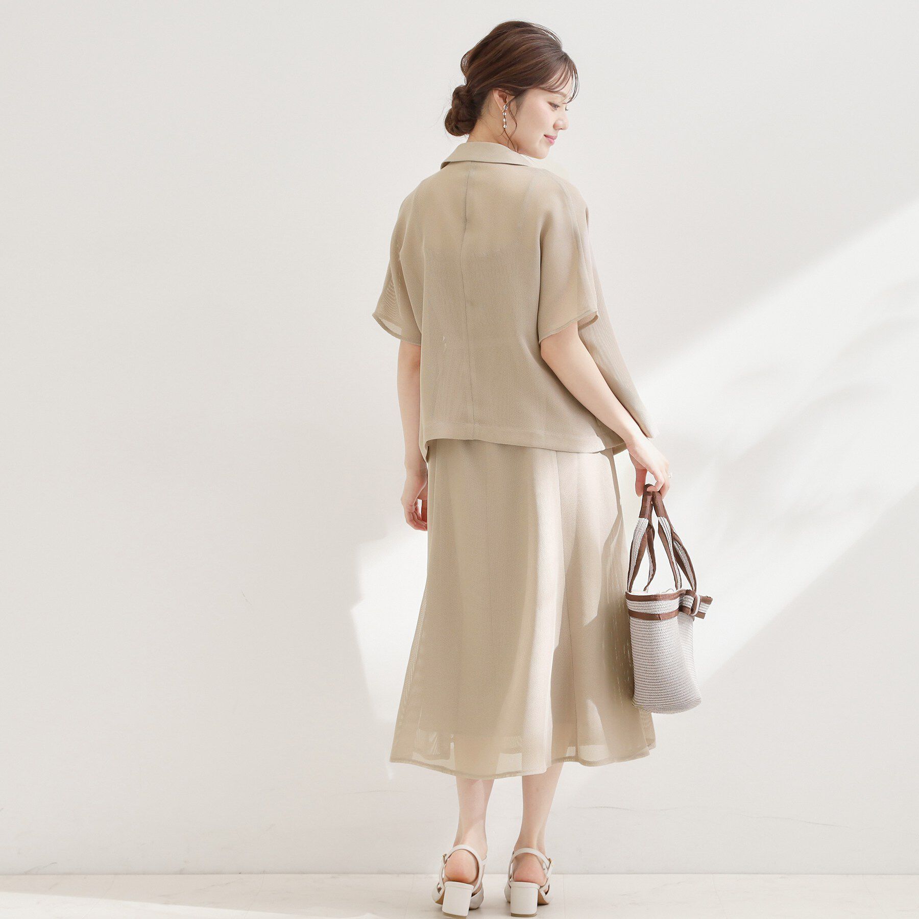 Couture broach「【洗える】メッシュ調 半袖ジャケット」|テーラードジャケット|