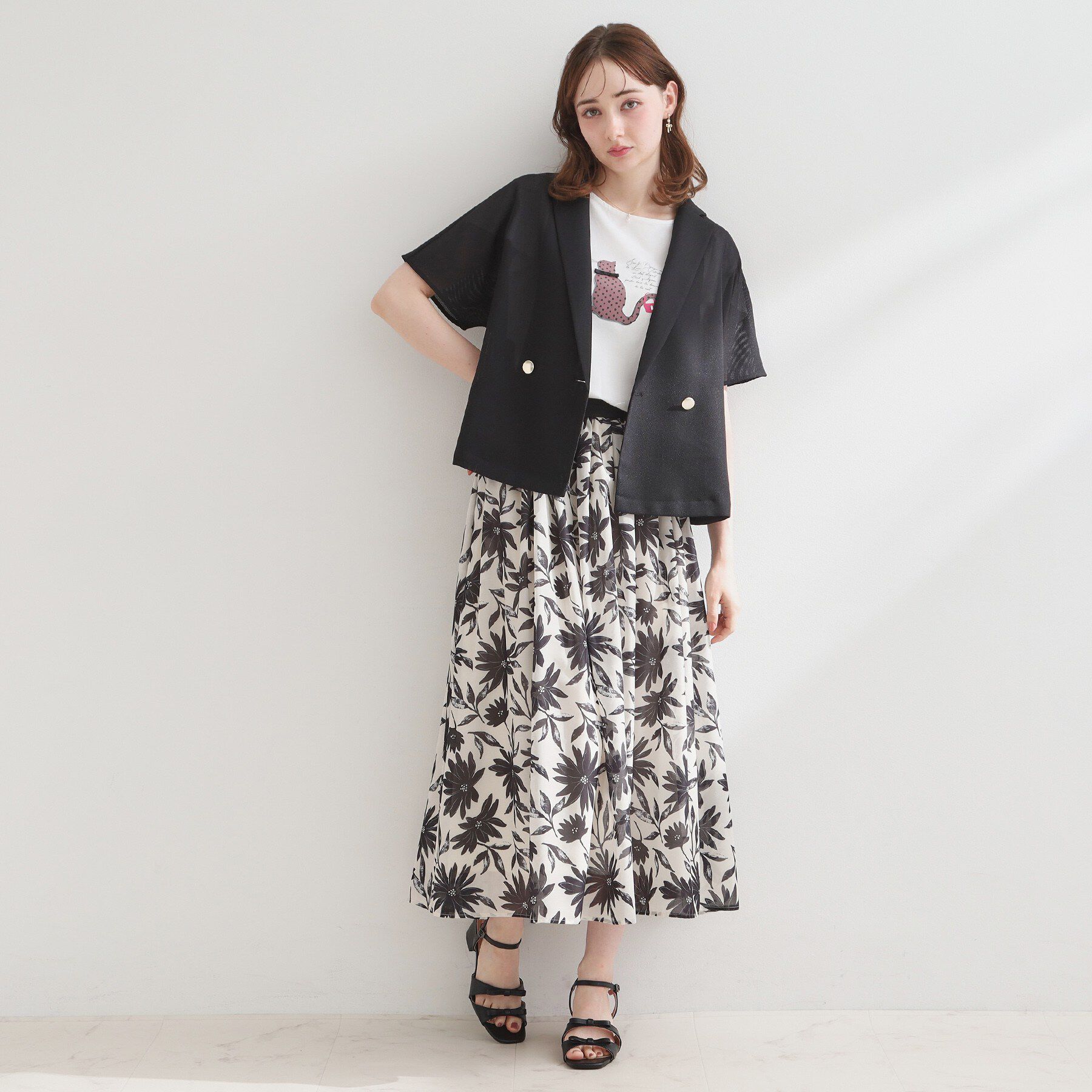Couture broach「【洗える】メッシュ調 半袖ジャケット」|テーラードジャケット|