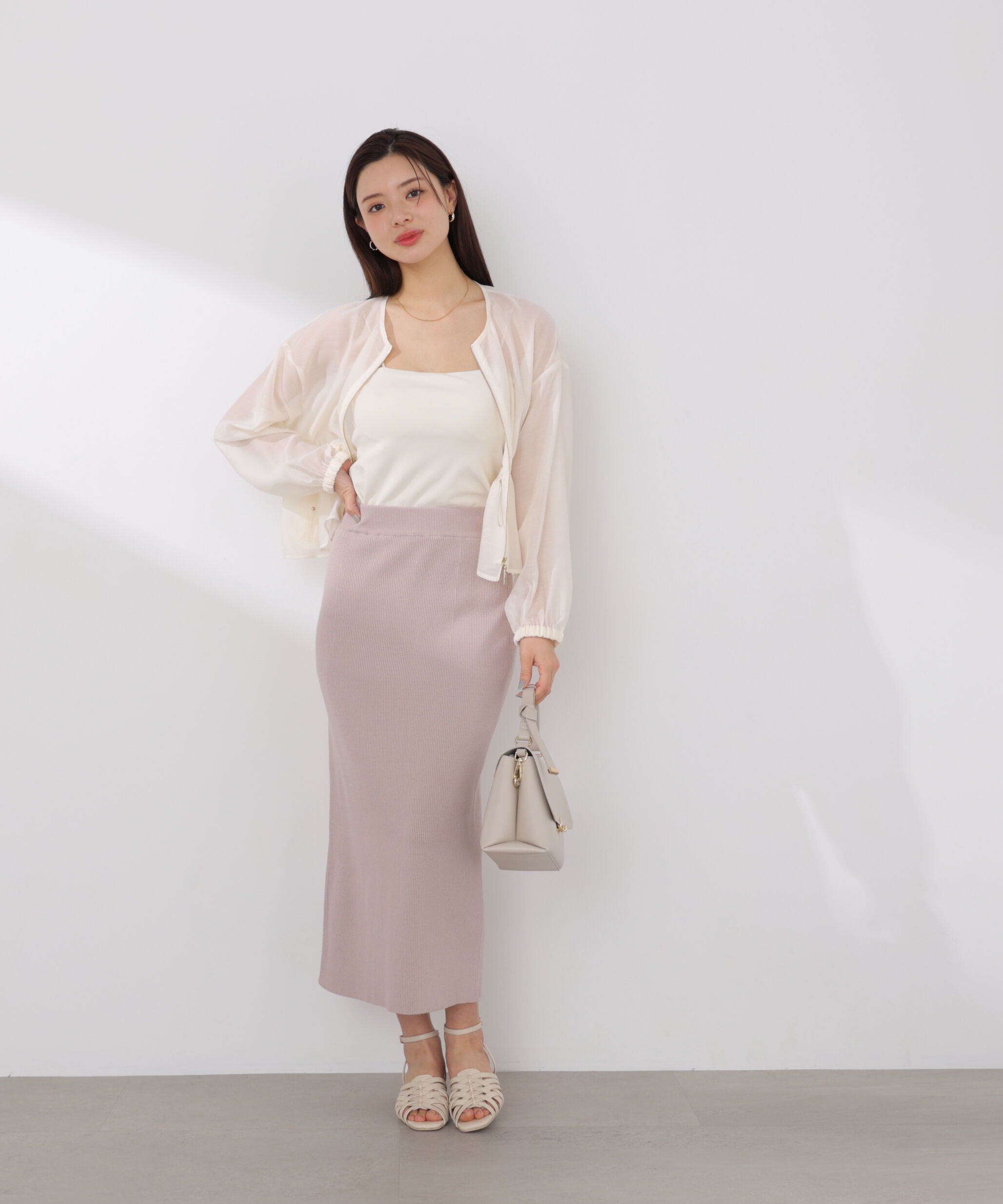 PROPORTION BODY DRESSING「レース付きペプラムニットセット 26SS」|ワンピース|