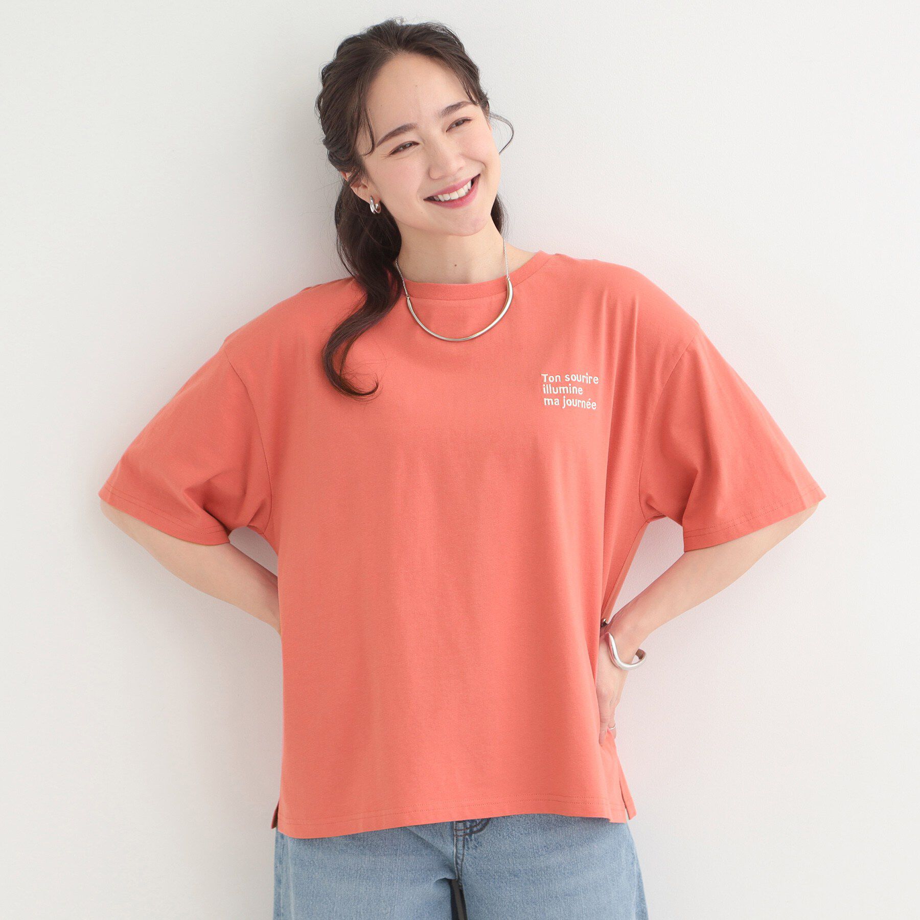 SHOO･LA･RUE「【綿100%/S-LL/プチプラ】ゆるシルエット シンプルTシャツ」|Tシャツ・カットソー|