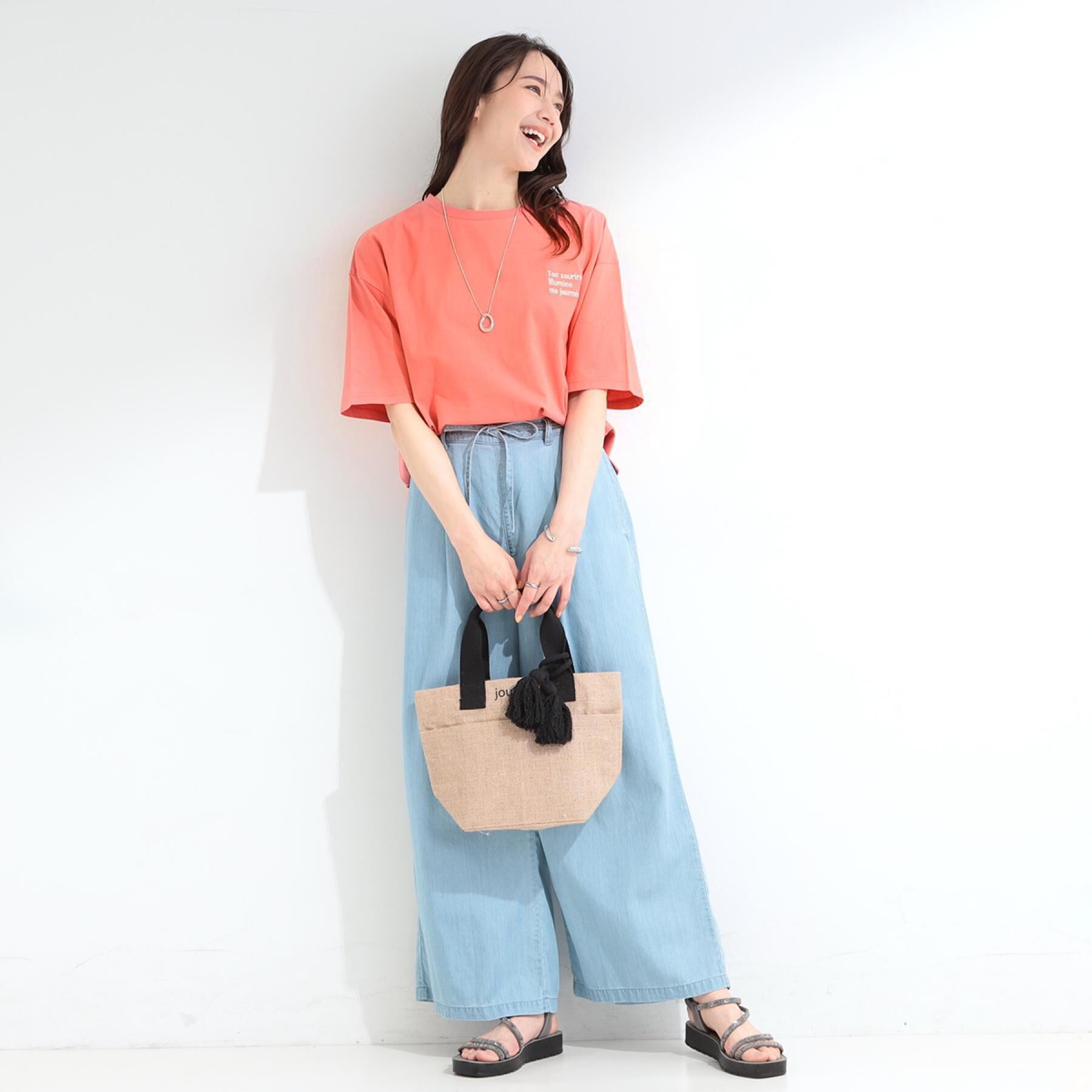 SHOO･LA･RUE「【綿100%/S-LL/プチプラ】ゆるシルエット シンプルTシャツ」|Tシャツ・カットソー|