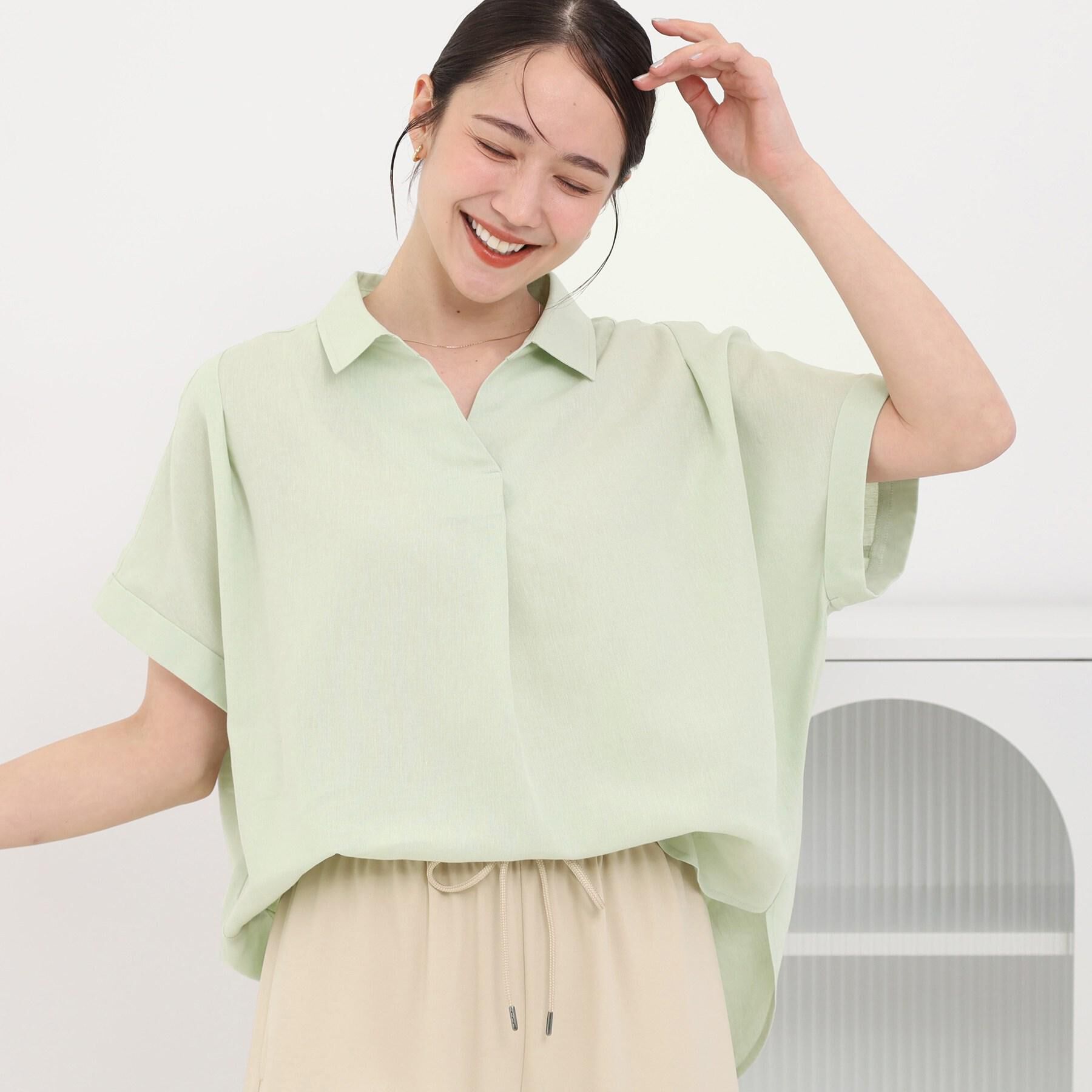 SHOO･LA･RUE「【ひんやり/UV】インせず着られる フレンチリネンスキッパーシャツ」|シャツ・ブラウス|