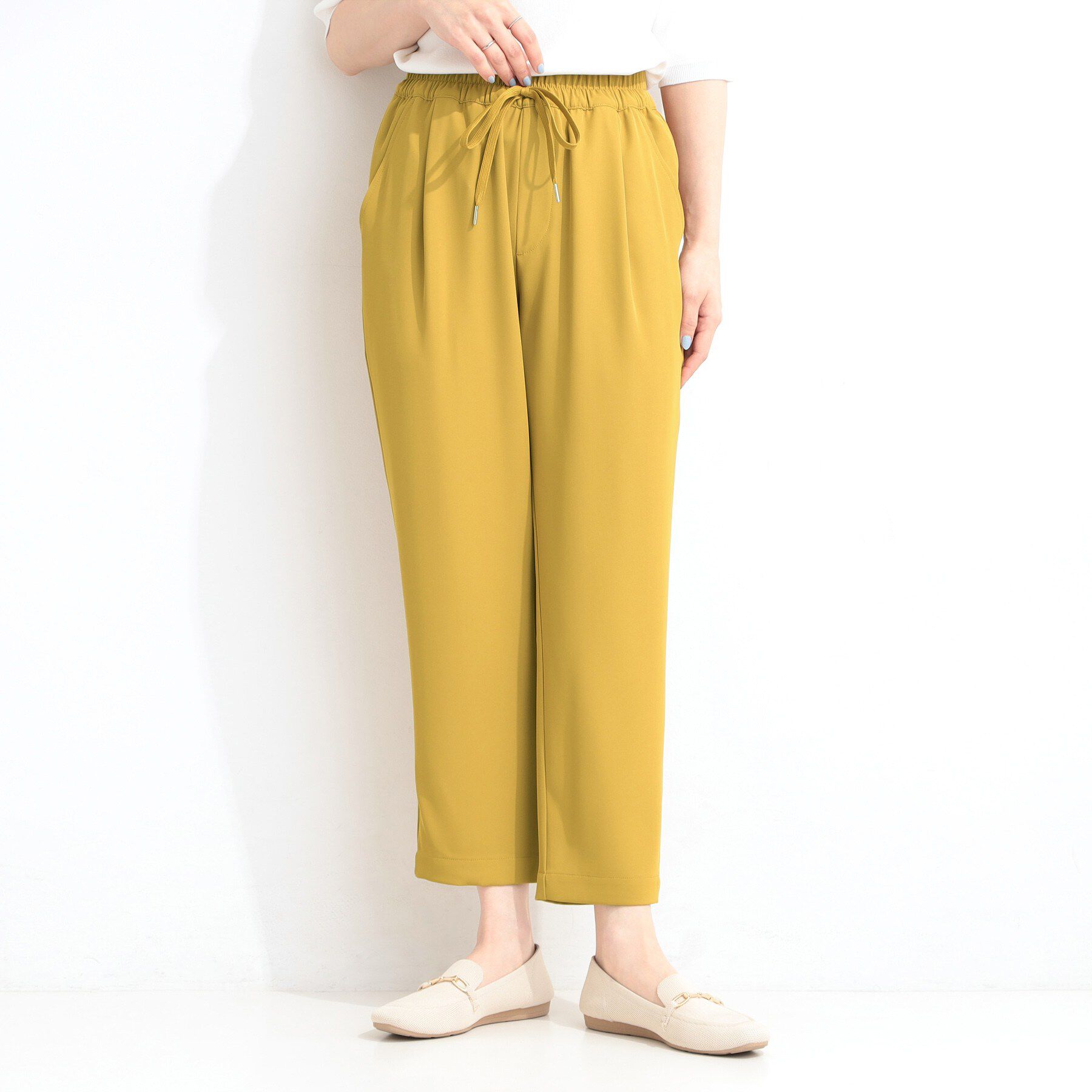 SHOO･LA･RUE「【ひんやり/UV/SS-3L/セットアップ可】さらさらぷるん イージーテーパードパンツ」|その他|