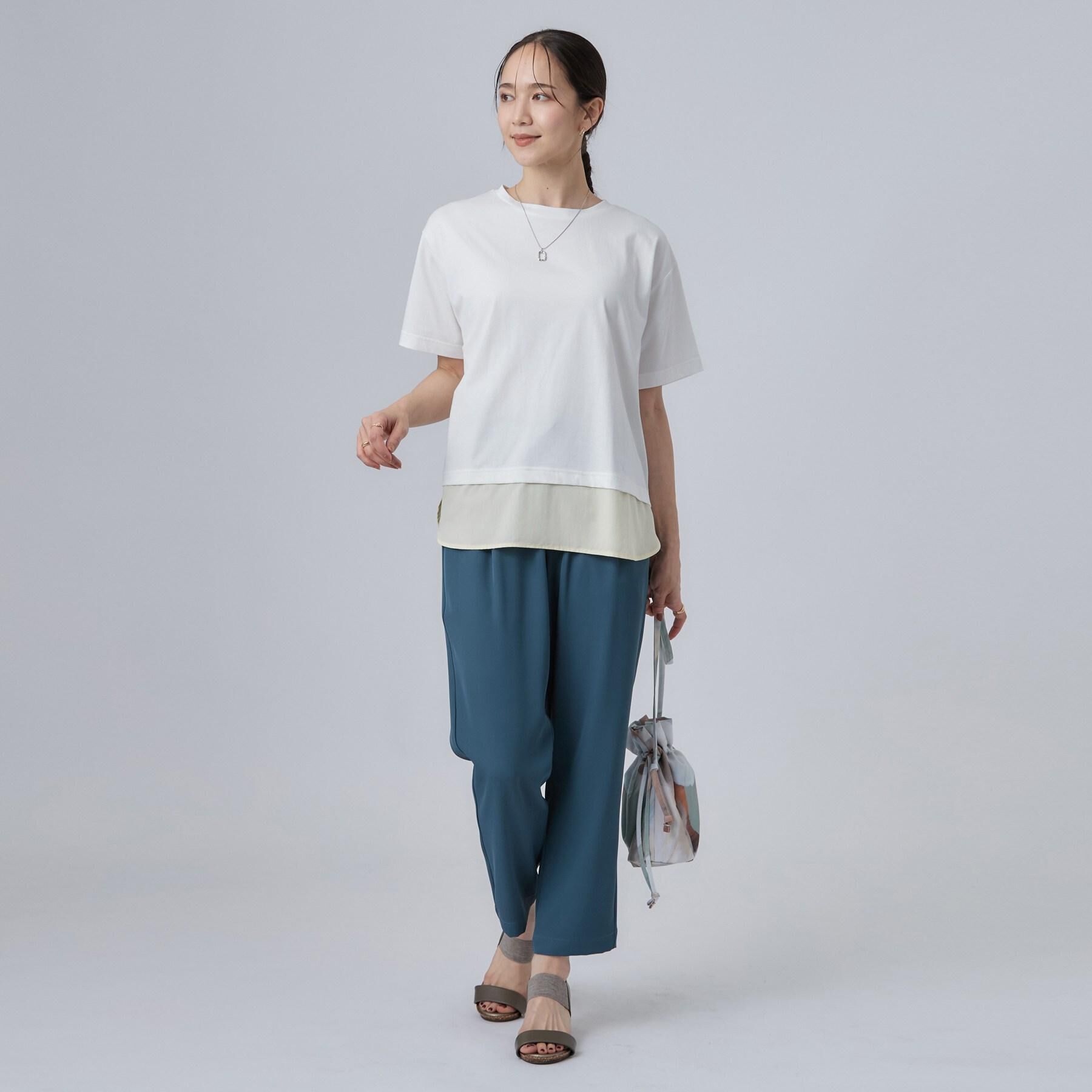 SHOO･LA･RUE「【ひんやり/UV/SS-3L/セットアップ可】さらさらぷるん イージーテーパードパンツ」|その他|