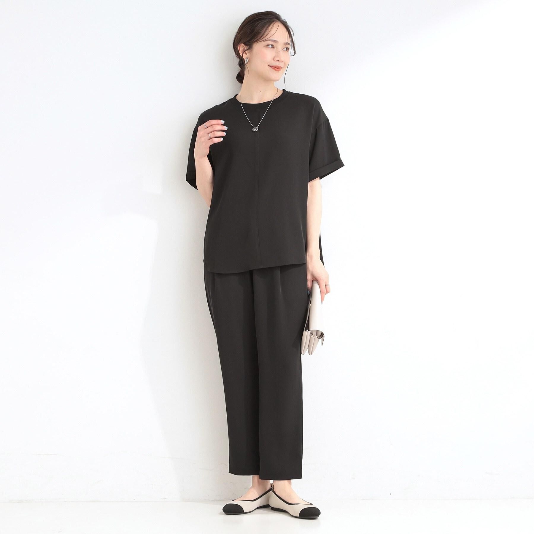 SHOO･LA･RUE「【ひんやり/UV/SS-3L/セットアップ可】さらさらぷるん イージーテーパードパンツ」|その他|