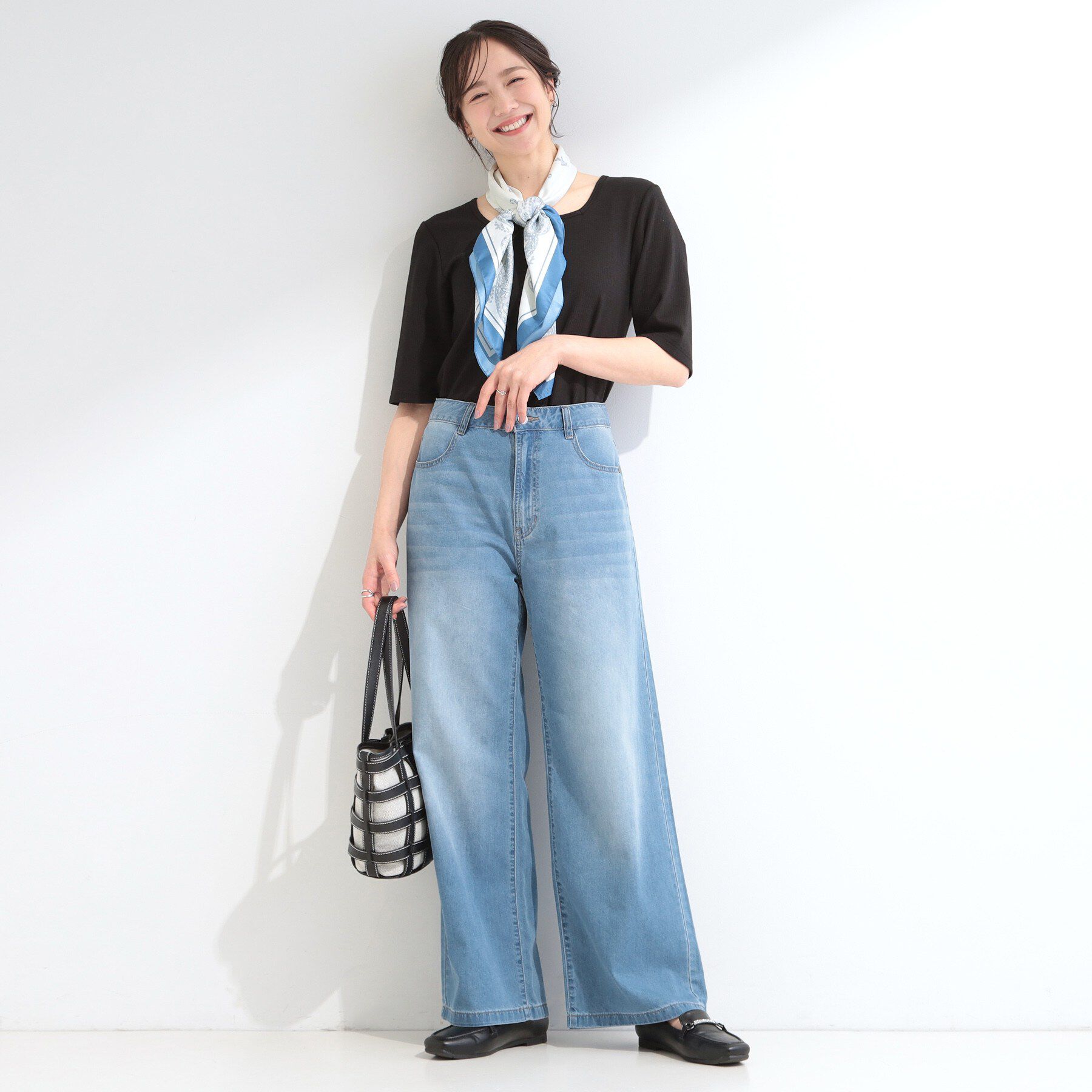 SHOO･LA･RUE「【ひんやり】夏でも快適 ライトオンスデニムワイドパンツ」|その他|