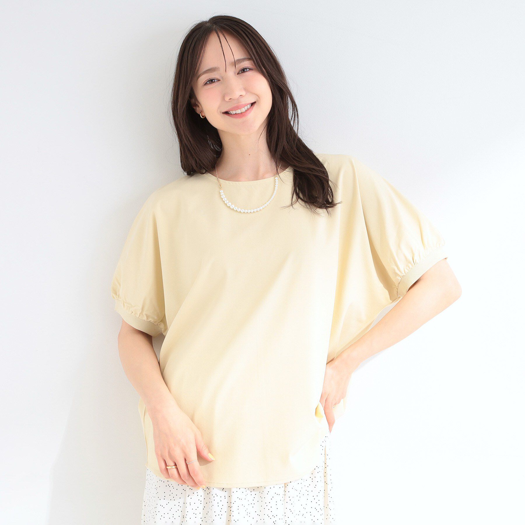 SHOO･LA･RUE「【ひんやり/洗濯後しわになりにくい】インせず着られる さらっとタッチのドルマンブラウス」|シャツ・ブラウス|