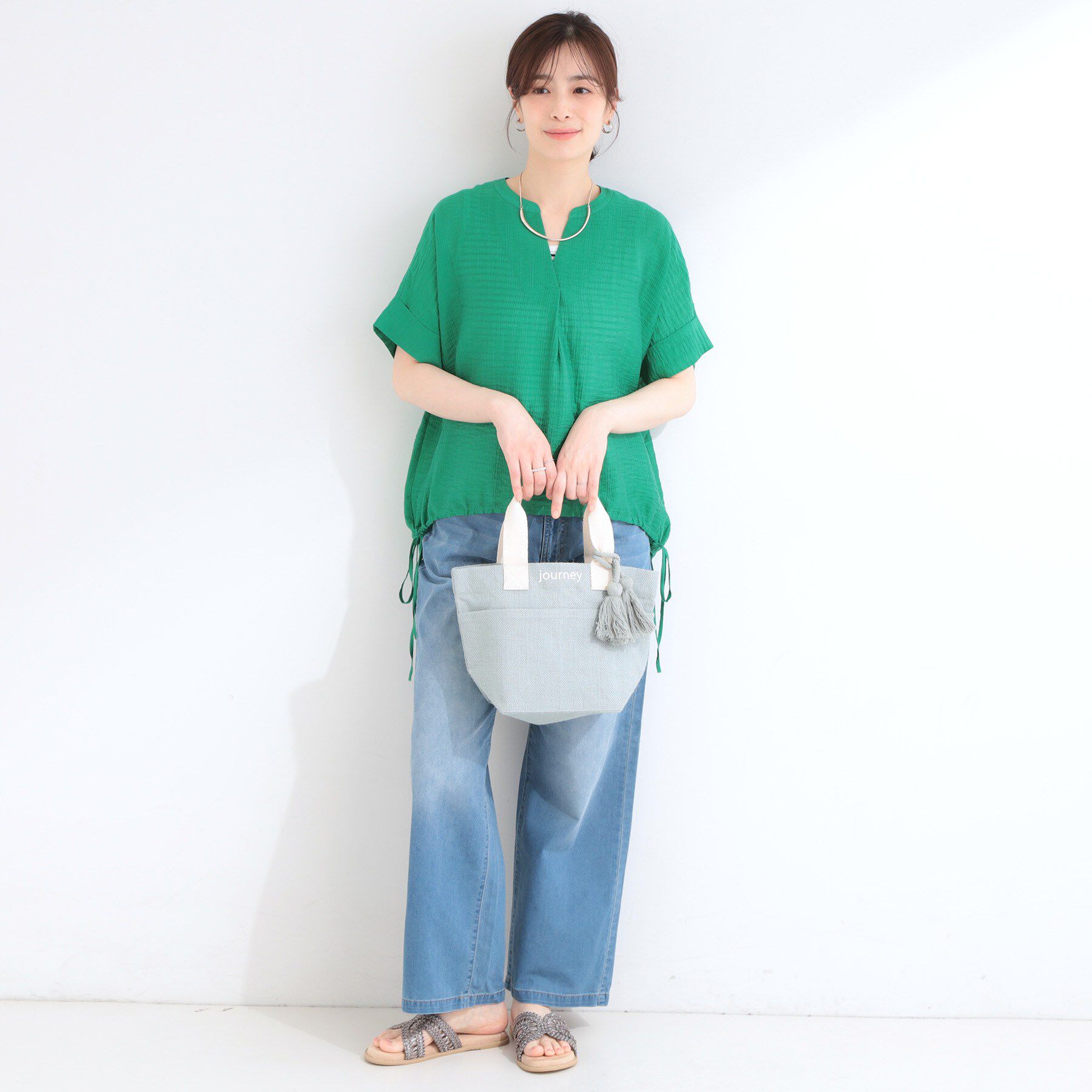 SHOO･LA･RUE「タッセル使いがアクセント ジュートランチトートバッグ」|トートバッグ|