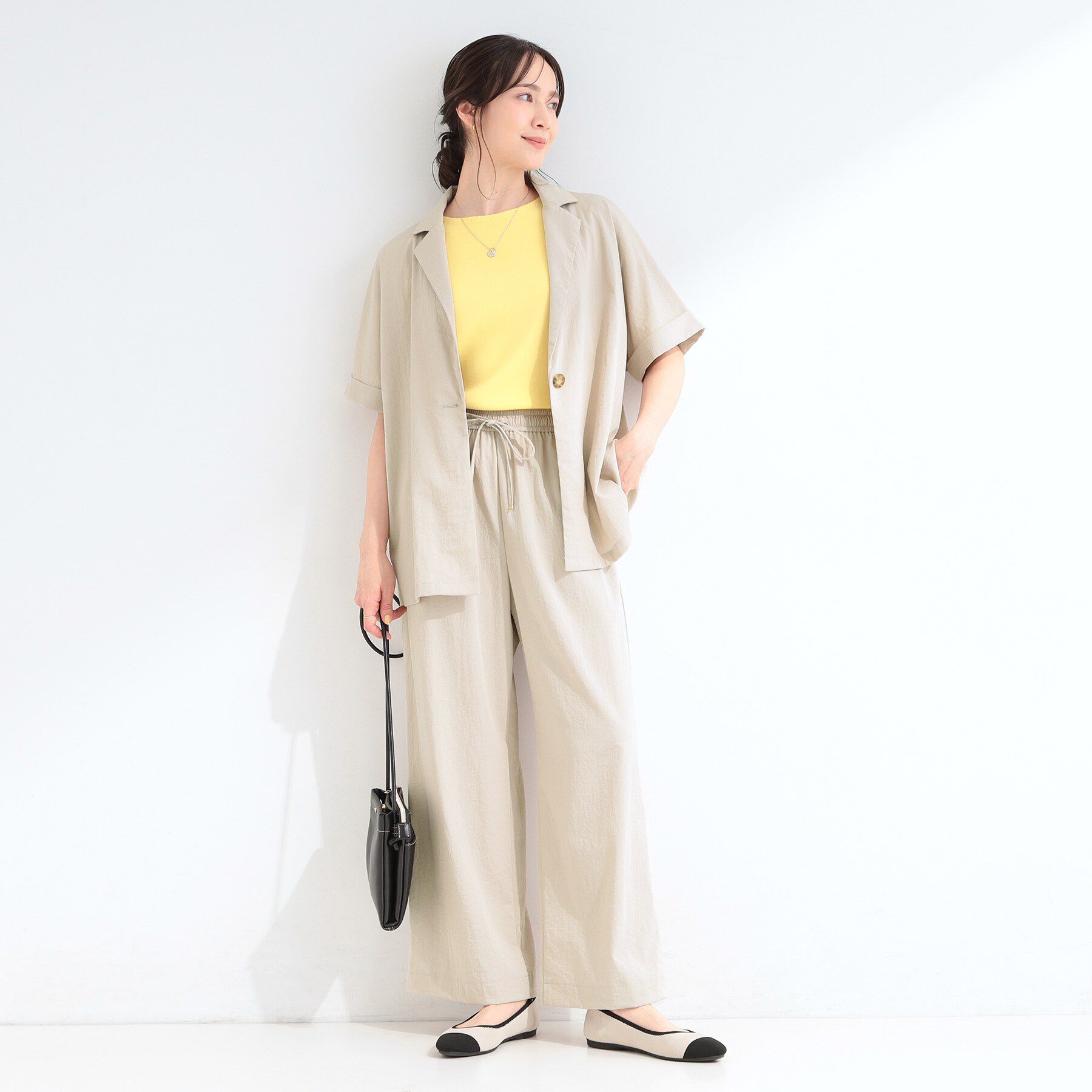 SHOO･LA･RUE「【高レビュー/洗濯機可/セットアップ可】軽凛(かろりん) ひんやり半袖ジャケット」|テーラードジャケット|