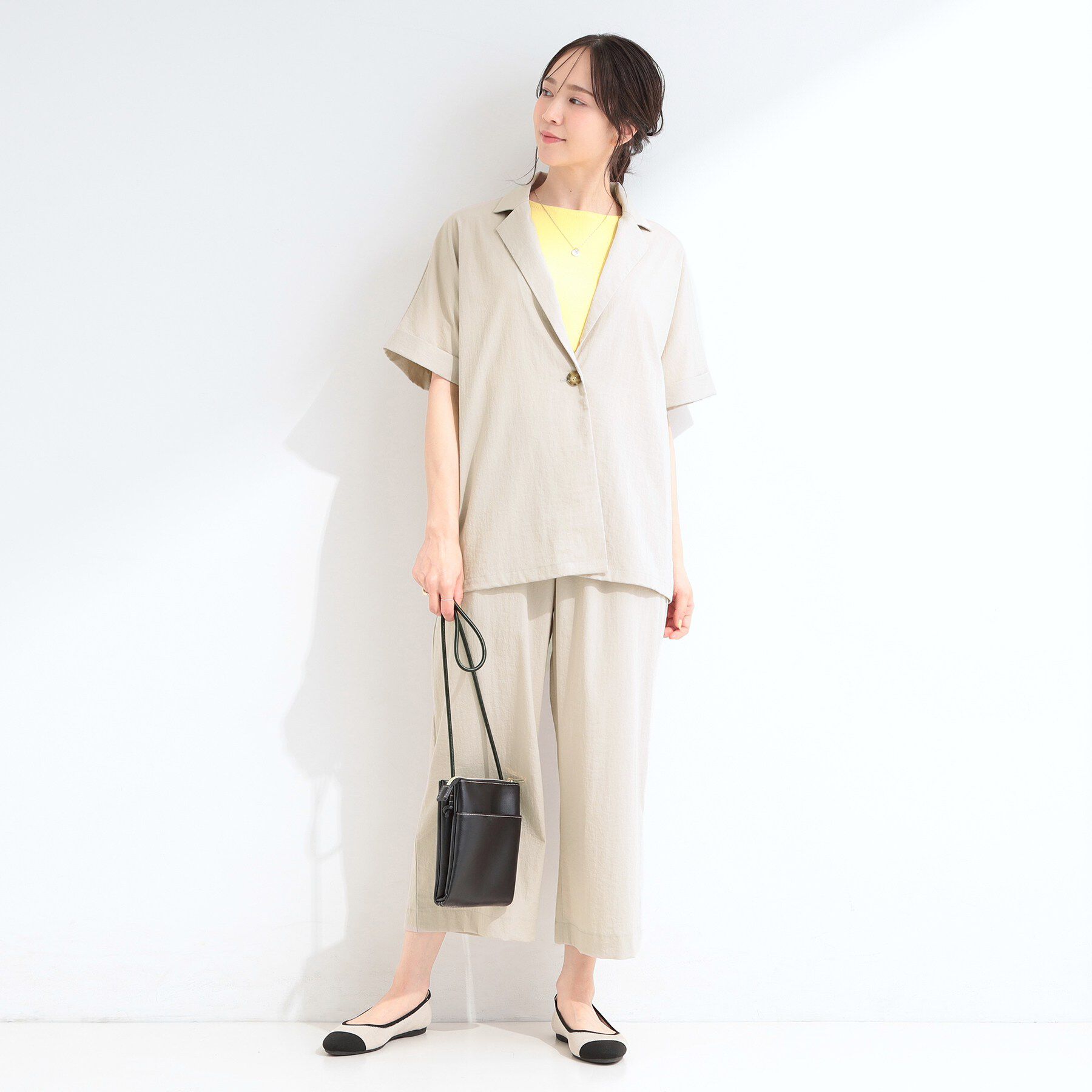 SHOO･LA･RUE「【高レビュー/洗濯機可/セットアップ可】軽凛(かろりん) ひんやり半袖ジャケット」|テーラードジャケット|