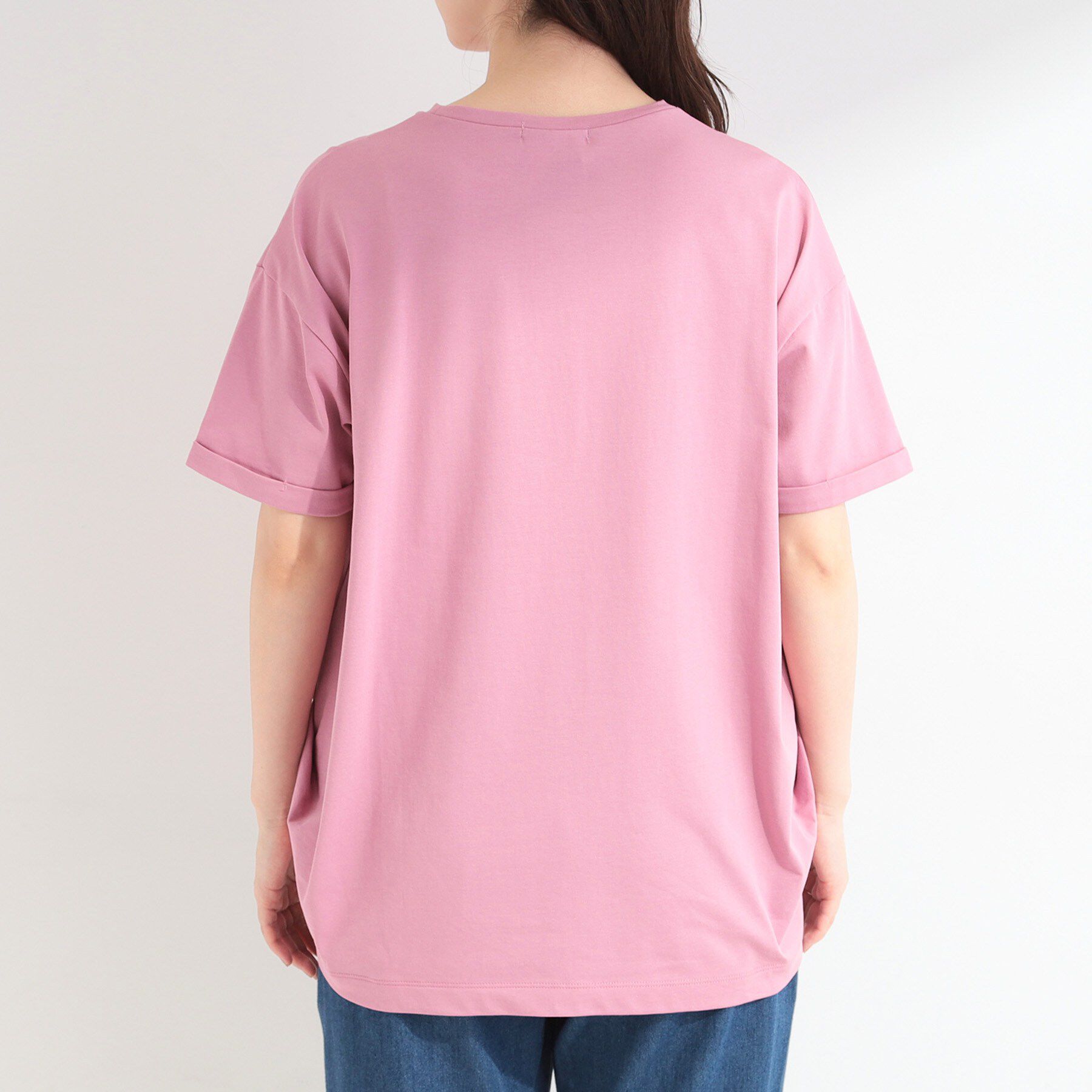 SHOO･LA･RUE「【ひんやり/体型カバー/S-LL】インせず決まる フロントタックデザインTシャツ」|Tシャツ・カットソー|
