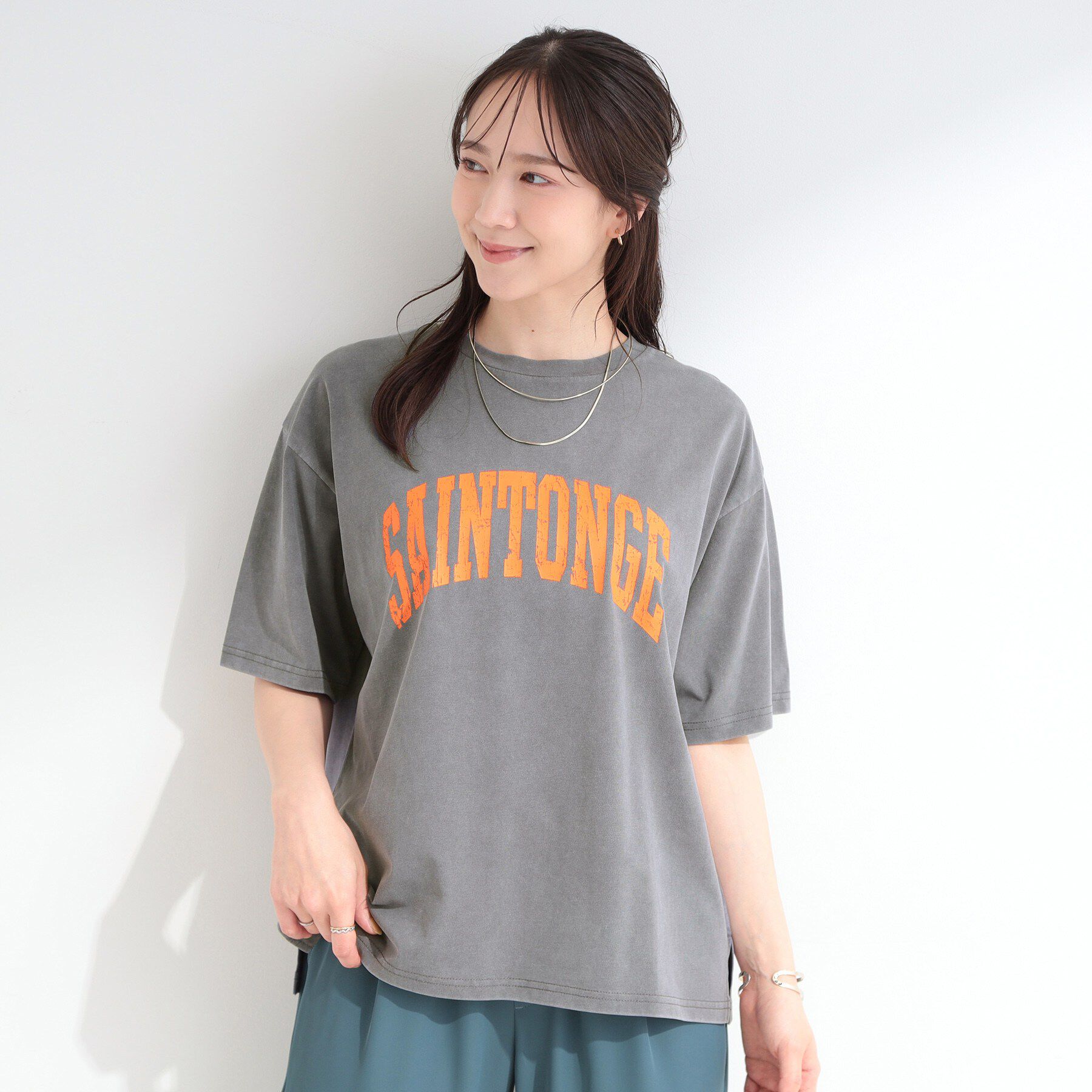 SHOO･LA･RUE「【ひんやり/S-LL/洗濯機可】選べる3柄 ヴィンテージ風こなれアソートTシャツ」|Tシャツ・カットソー|