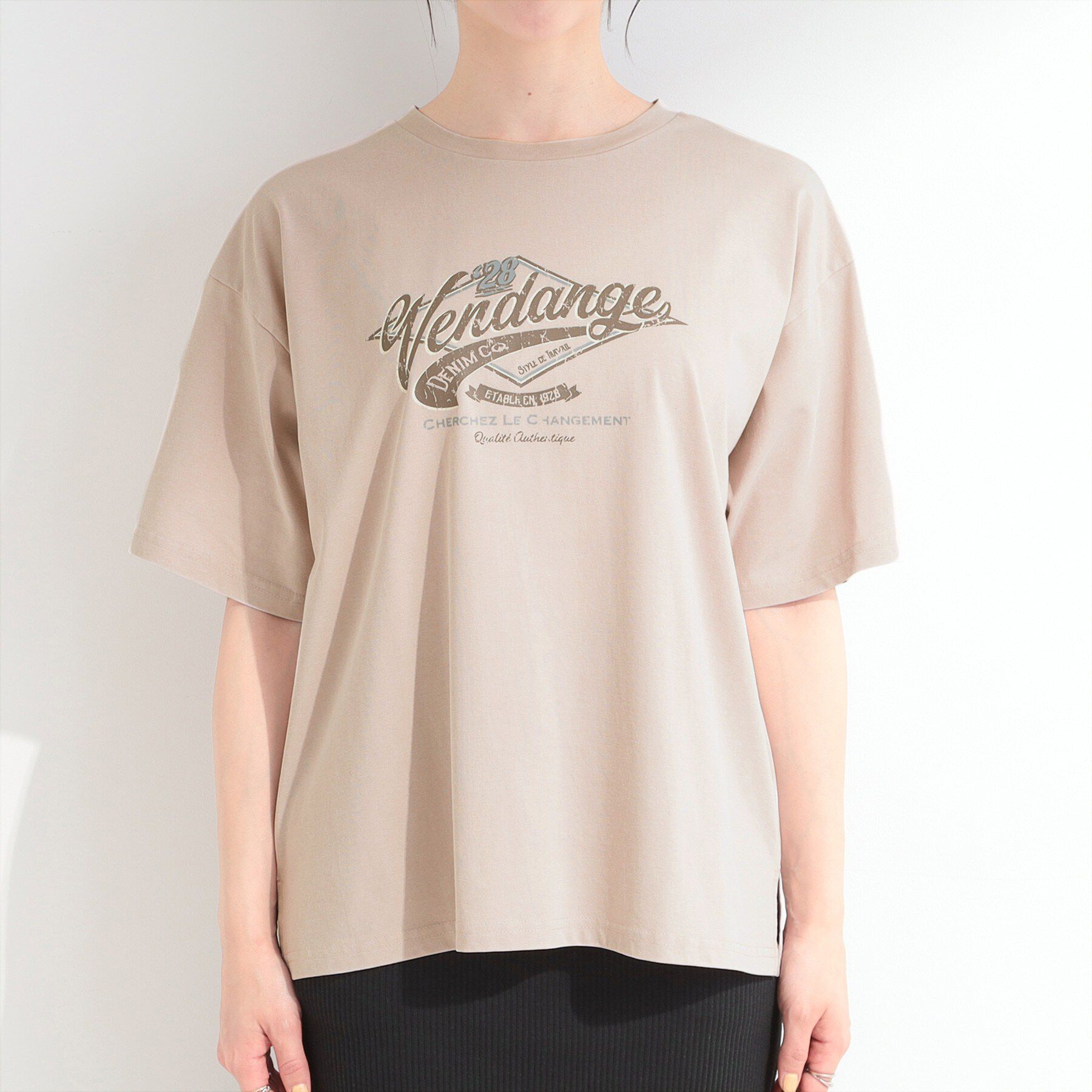 SHOO･LA･RUE「【ひんやり/S-LL/洗濯機可】選べる3柄 ヴィンテージ風こなれアソートTシャツ」|Tシャツ・カットソー|