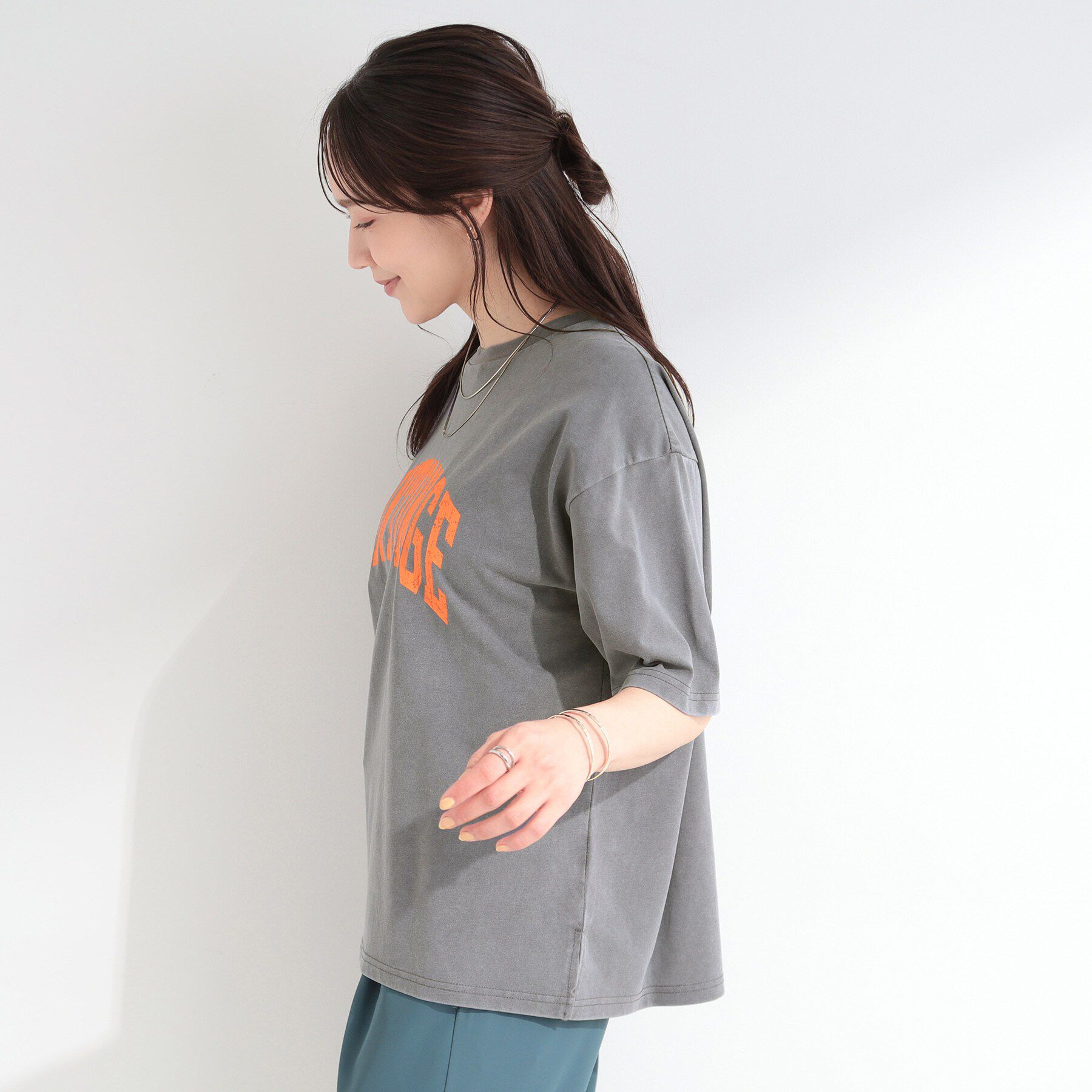 SHOO･LA･RUE「【ひんやり/S-LL/洗濯機可】選べる3柄 ヴィンテージ風こなれアソートTシャツ」|Tシャツ・カットソー|