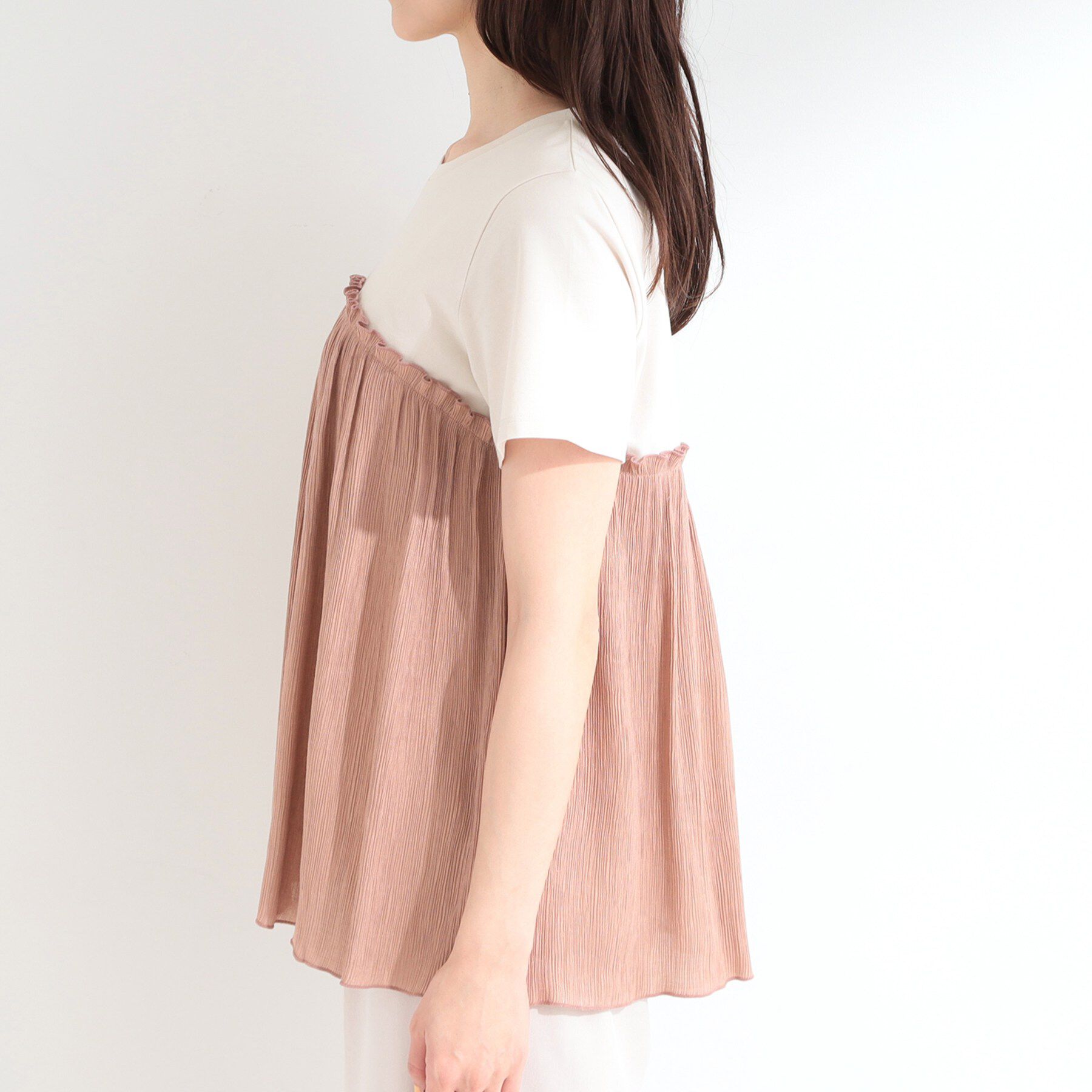 SHOO･LA･RUE「【ひんやり】1枚でインせず決まる きらきらビスチェ風Tシャツ」|Tシャツ・カットソー|