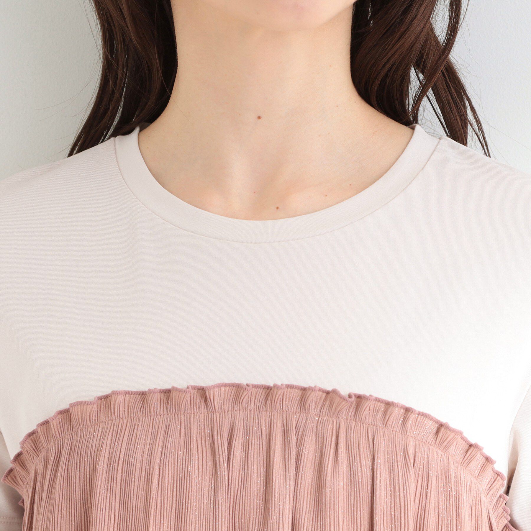 SHOO･LA･RUE「【ひんやり】1枚でインせず決まる きらきらビスチェ風Tシャツ」|Tシャツ・カットソー|