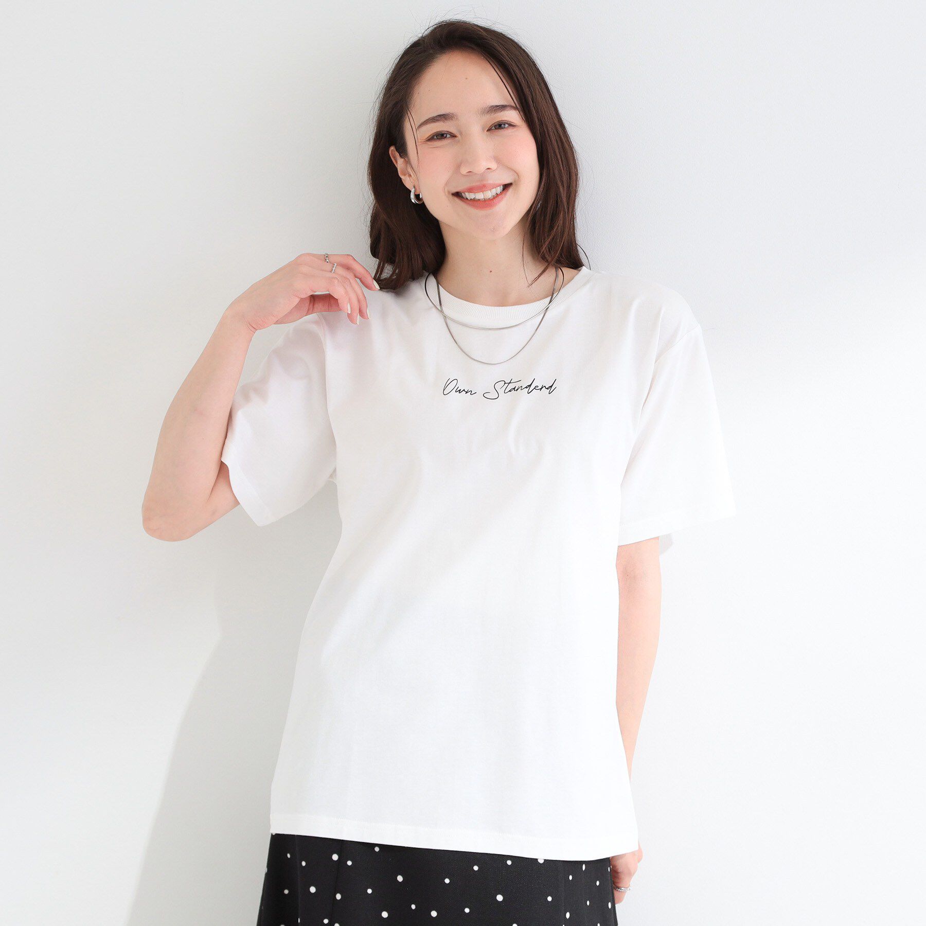 SHOO･LA･RUE「【ひんやり/洗濯機可/S-LL】夏に快適サラサラ感 大人のひんやりプリントTシャツ」|Tシャツ・カットソー|