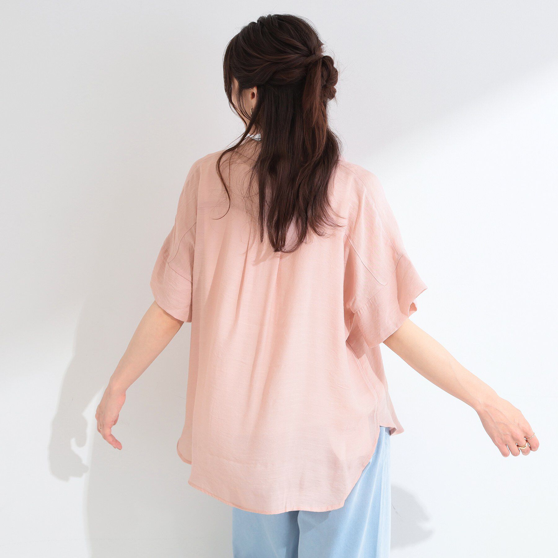 SHOO･LA･RUE「【2点セット/S-LL/洗濯機可】時短でコーデ決まる スラブスキッパーシャツ＋タンクトップ」|その他|