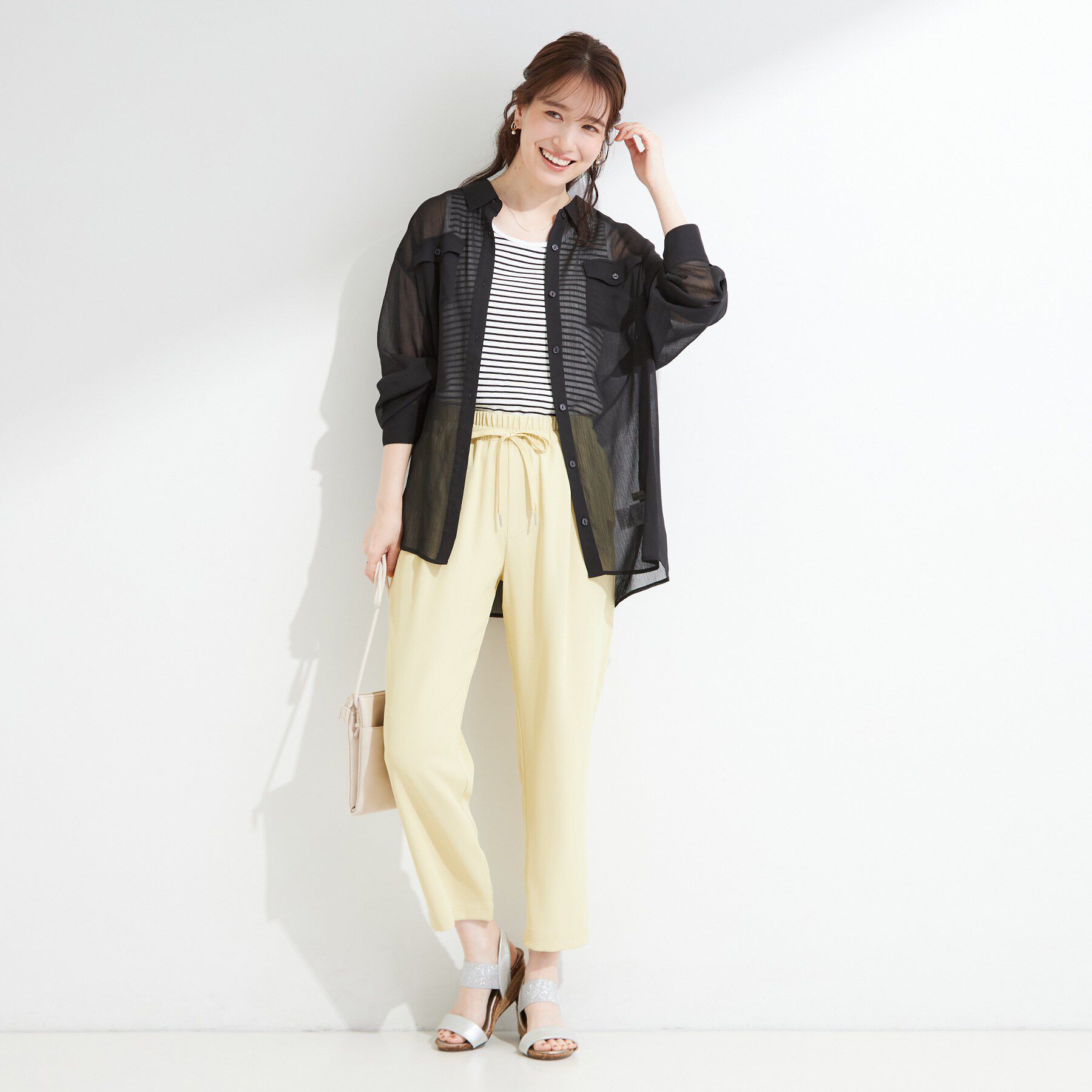 SHOO･LA･RUE「【洗濯機可】ダブルポケット 楊柳しぼしぼシアーシャツ」|シャツ・ブラウス|
