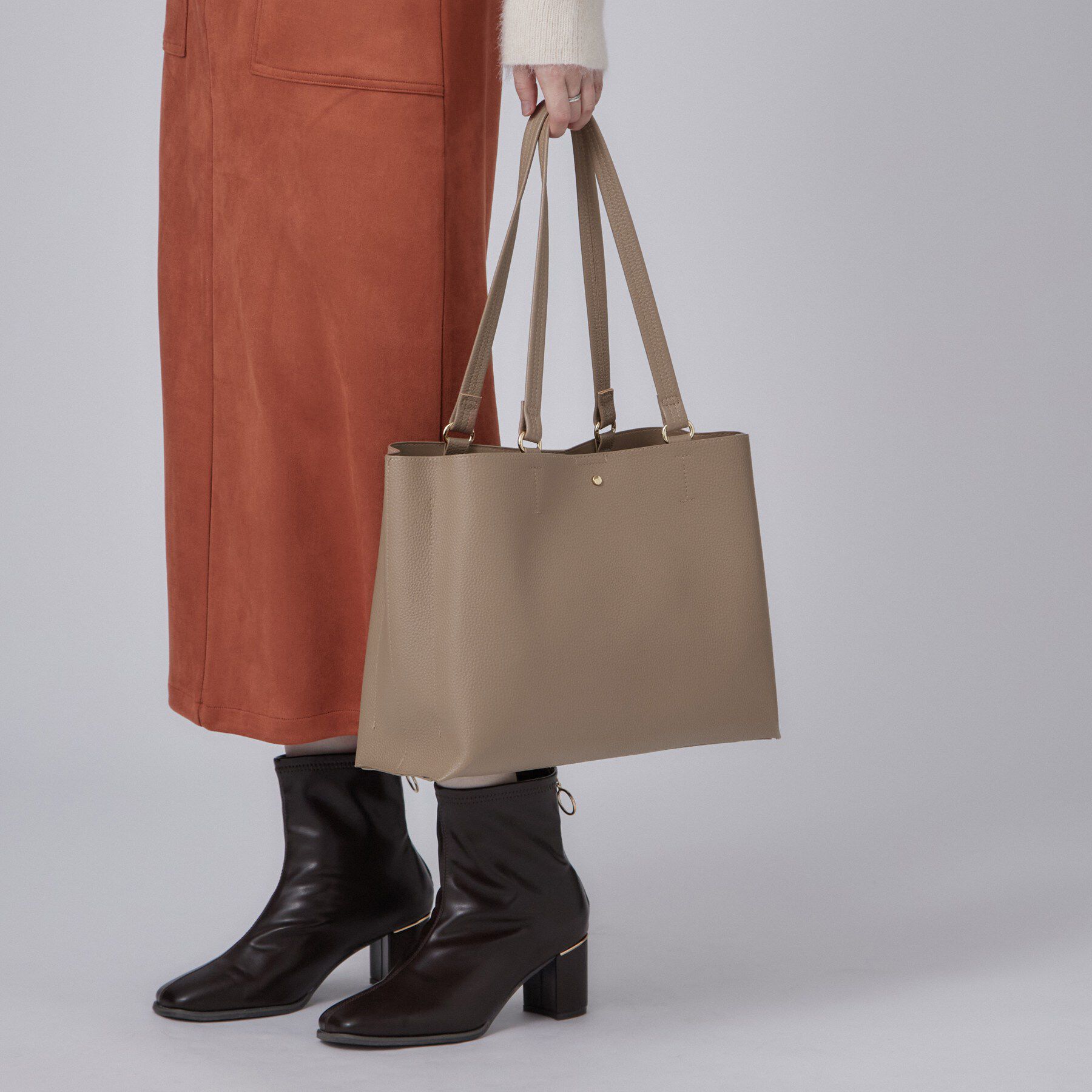 SHOO･LA･RUE「【軽量／A4】ふわっと軽いボックストートバッグ」|トートバッグ|